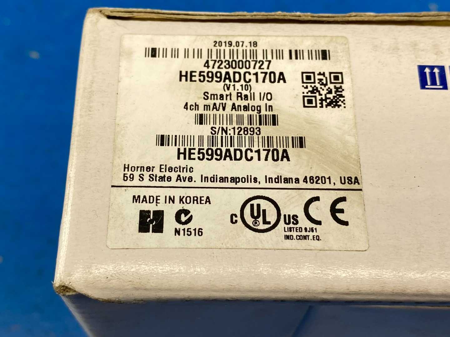 Horner HE599ADC170A SmartRail I/O 4ch Analog Input Module