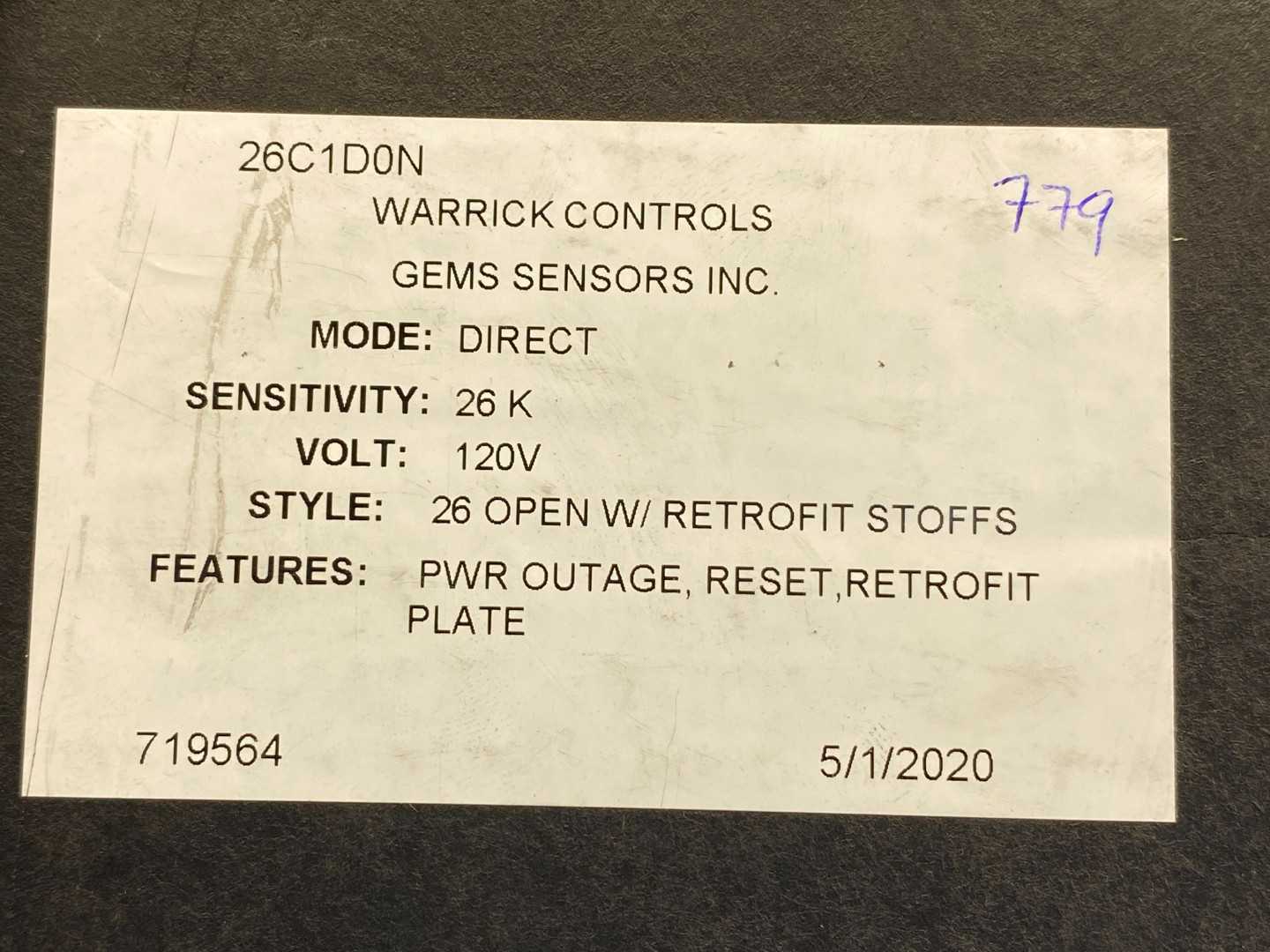 Warrick Controls 261C1D0N Conductivity Based Liquid Level Control