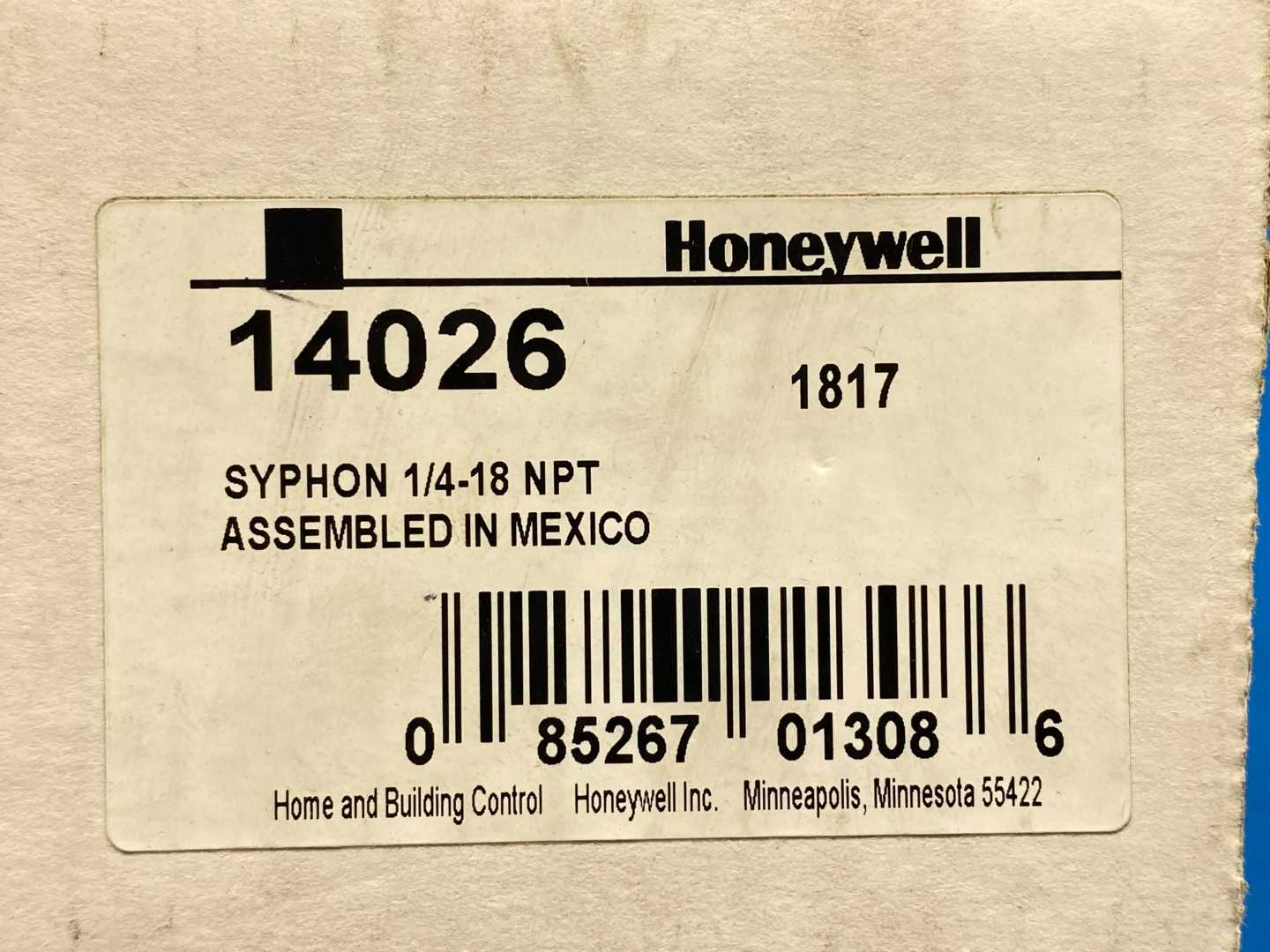 Honeywell 14026, Syphon 1-1/4-18 NPT