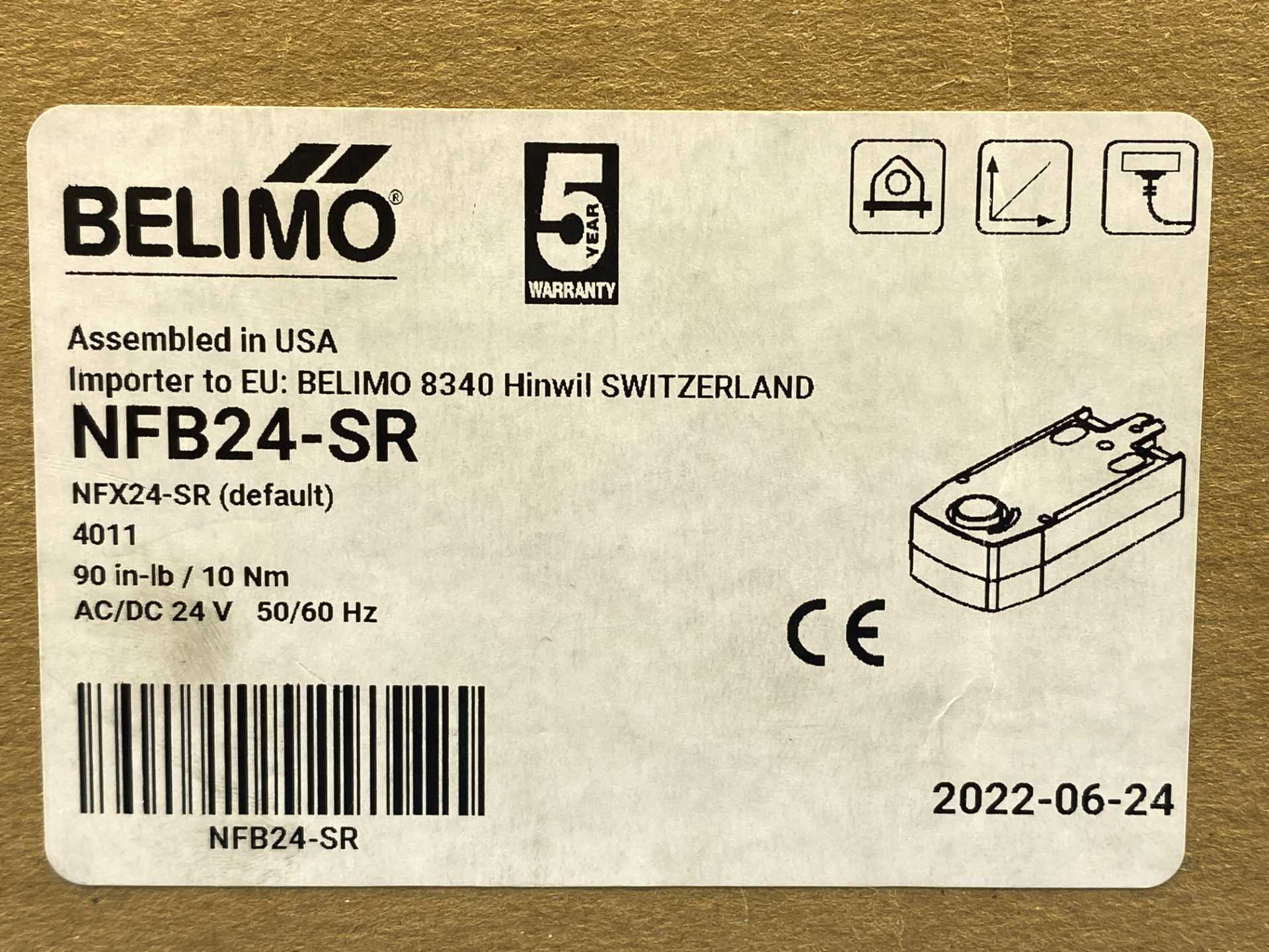 Belimo NFB24-SR 24V Spring Return Damper Actuator