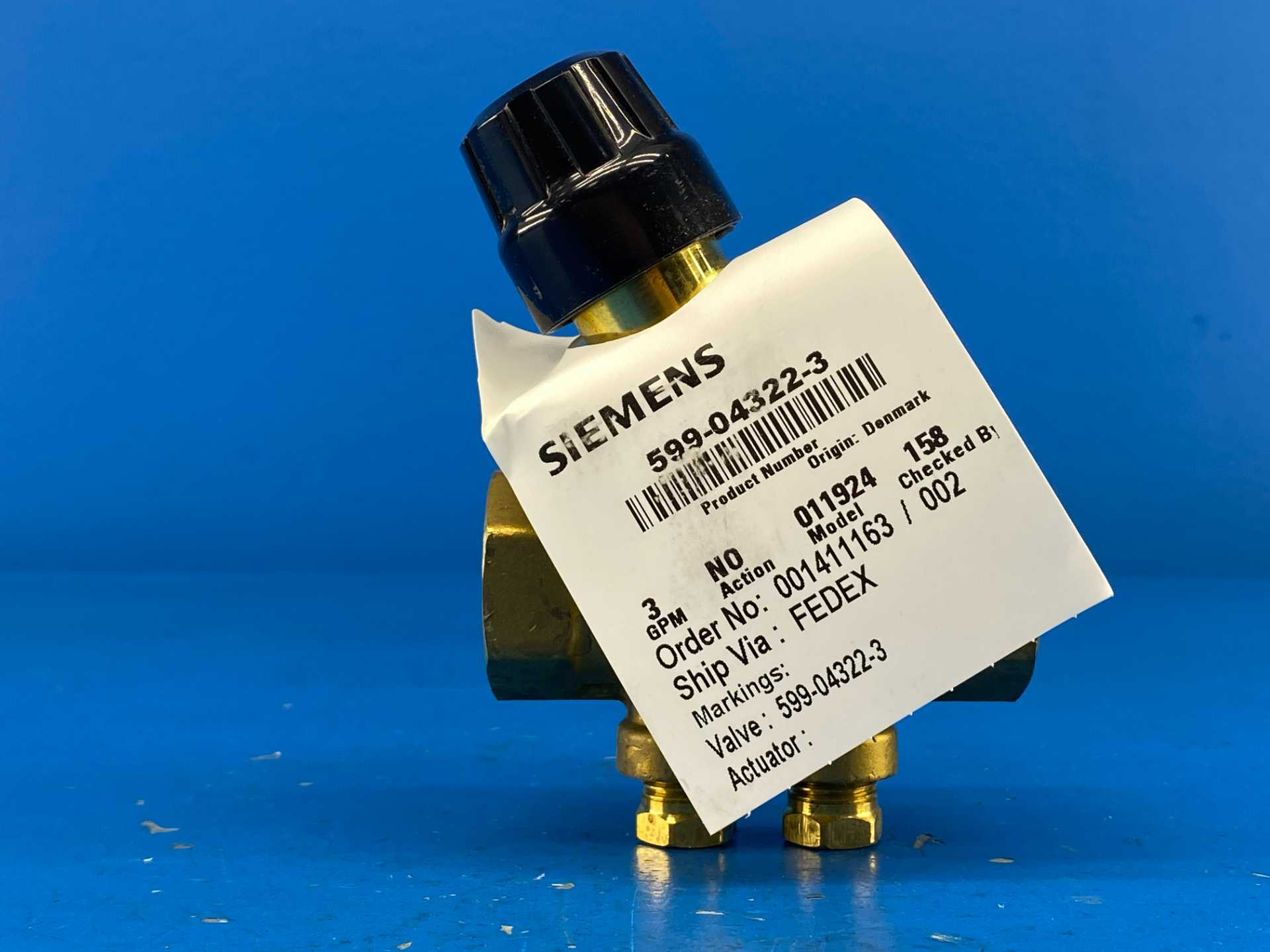 Siemens 599-04322-3, 3/4" Pressure Independent Control 2-way Valve (PICV) 3-GPM NO