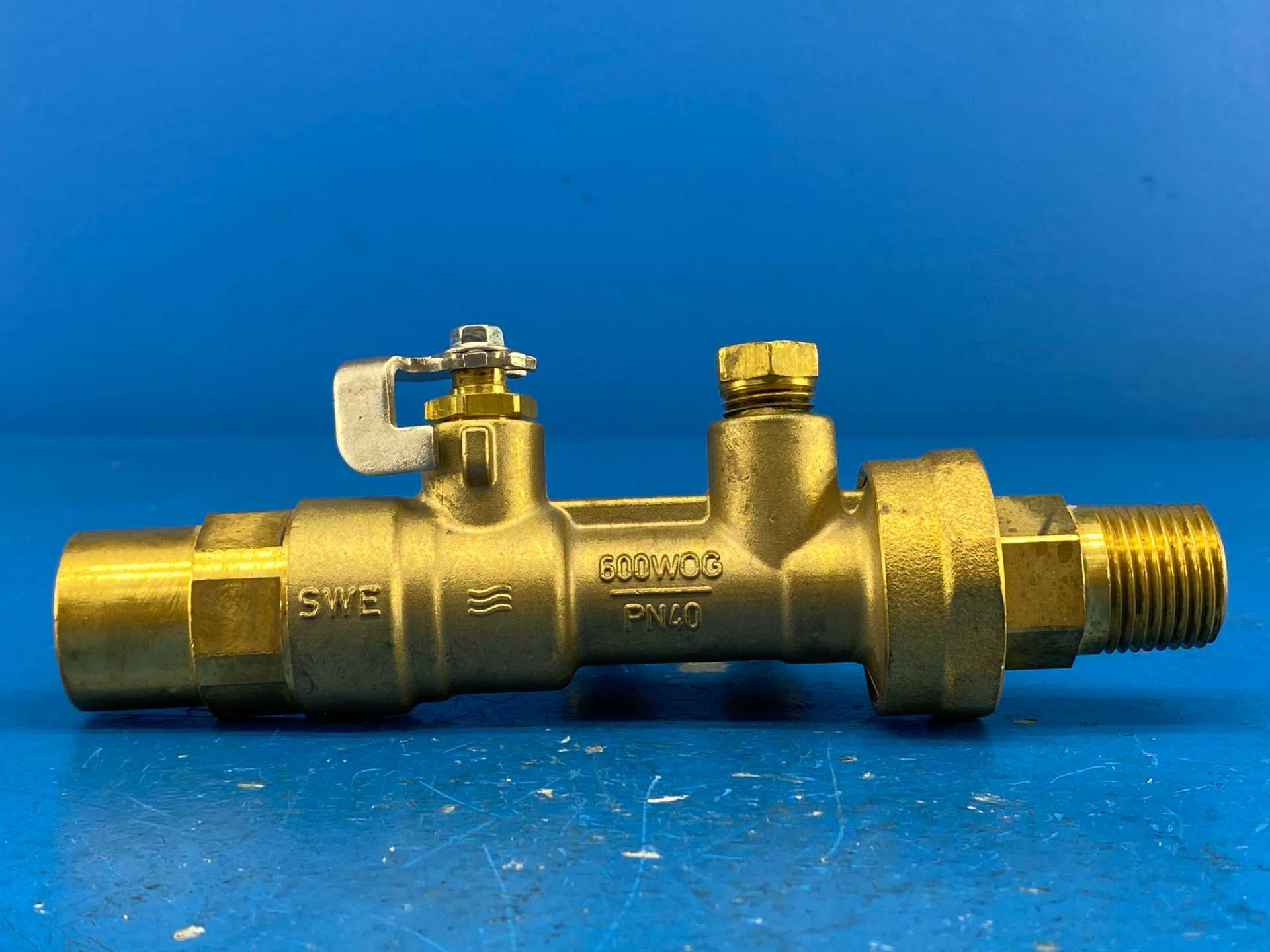 IMI Hydronics UBA075S-050M,PL1,PT2,PT3, 3/4"S x 1/2"M, Shut-Off Valve, 600WOG | PN40, 600PSIG (No Handle)