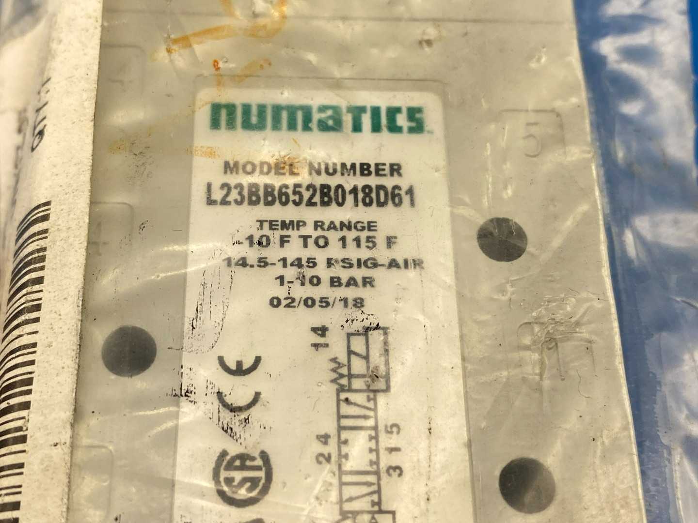 Numatics L23BB652B018D61, 5/2 Valve, 1/4" NPT, Pneumatic Control, Dual Solenoid