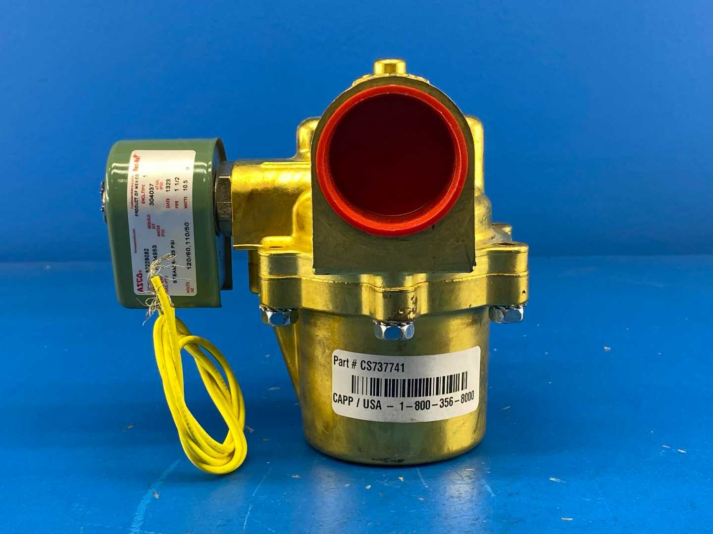 ASCO Redhat 8222B082 Solenoid Valve 10.5Watts 1-1/2" Pipe Size 110/120V 5-125 Steam PSI