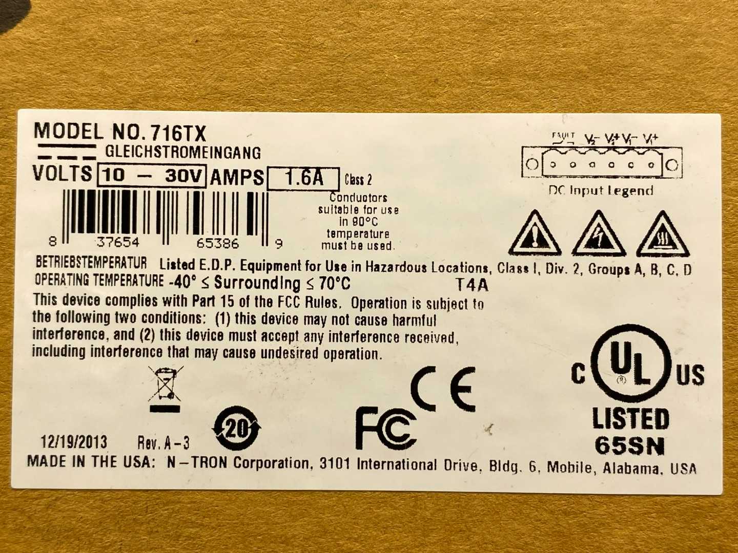 N-Tron 716TX, 16-Port Industrial Ethernet Switch