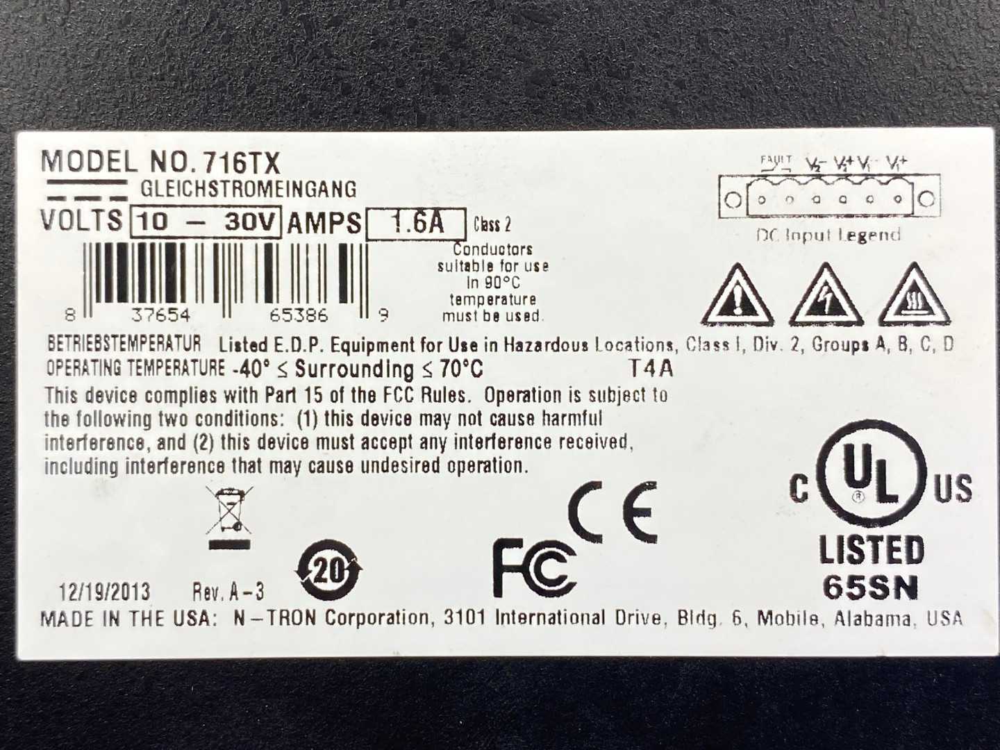 N-Tron 716TX, 16-Port Industrial Ethernet Switch