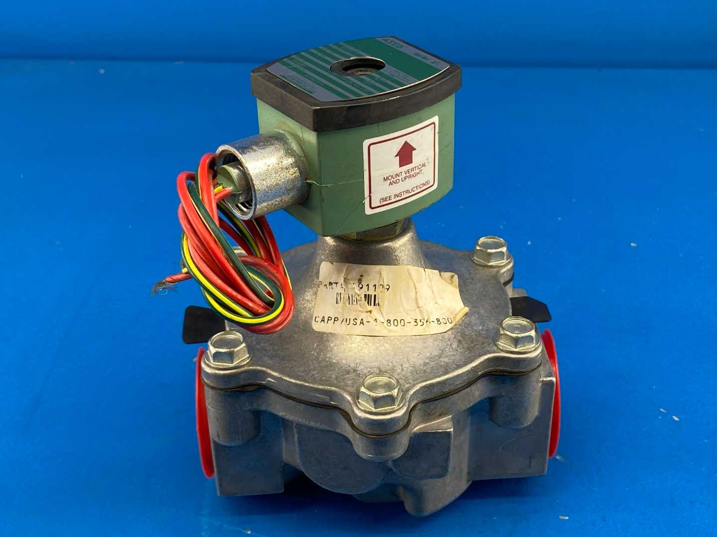 ASCO Red-Hat II 8215G070VH Solenoid Valve, 1-1/2" NPT, Normally Closed, 120V AC (Missing red cap)