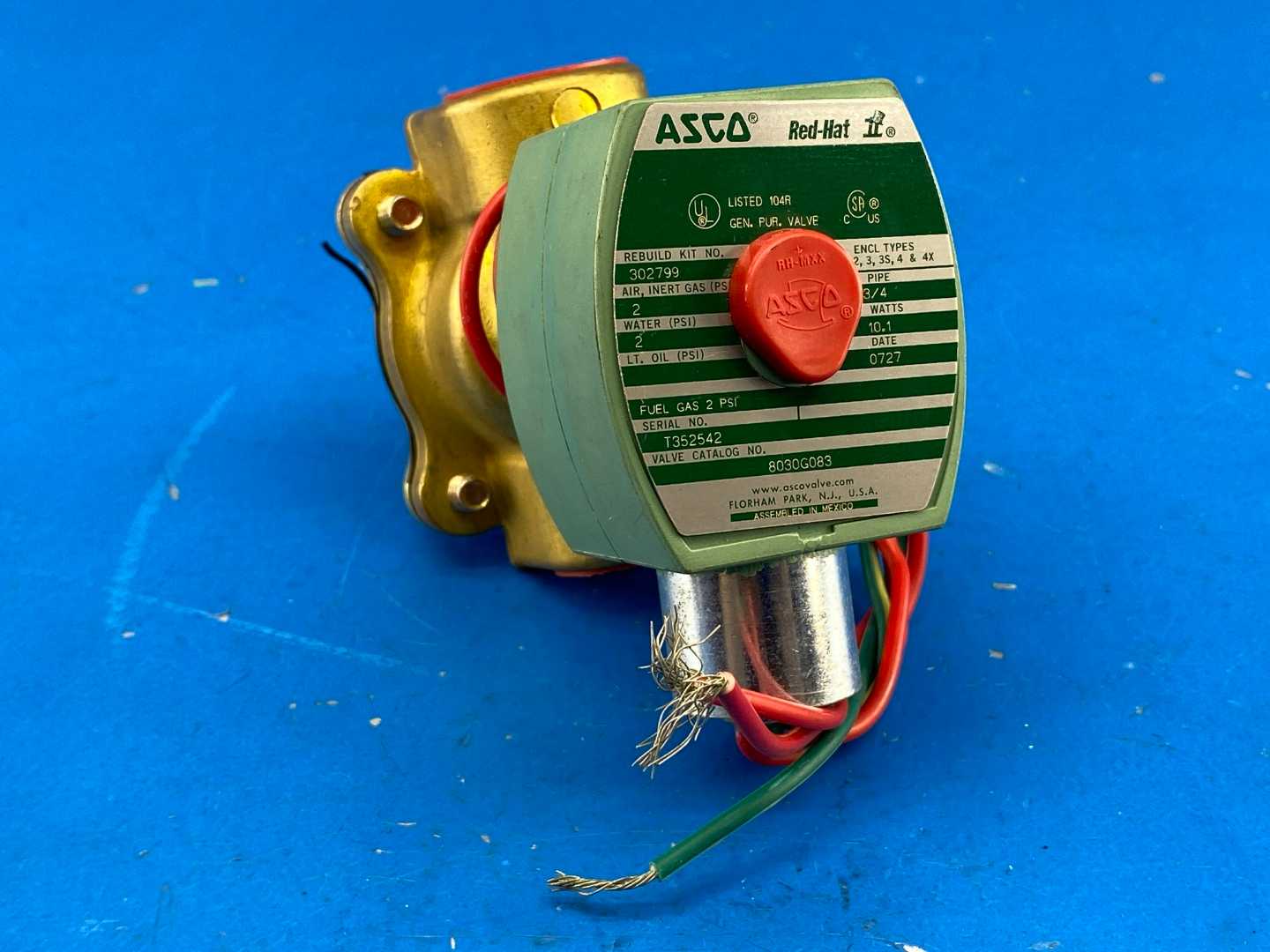 ASCO Red-Hat 8030G083 3/4"Pipe 2-Way Solenoid Valve 110/120V 50/60Hz