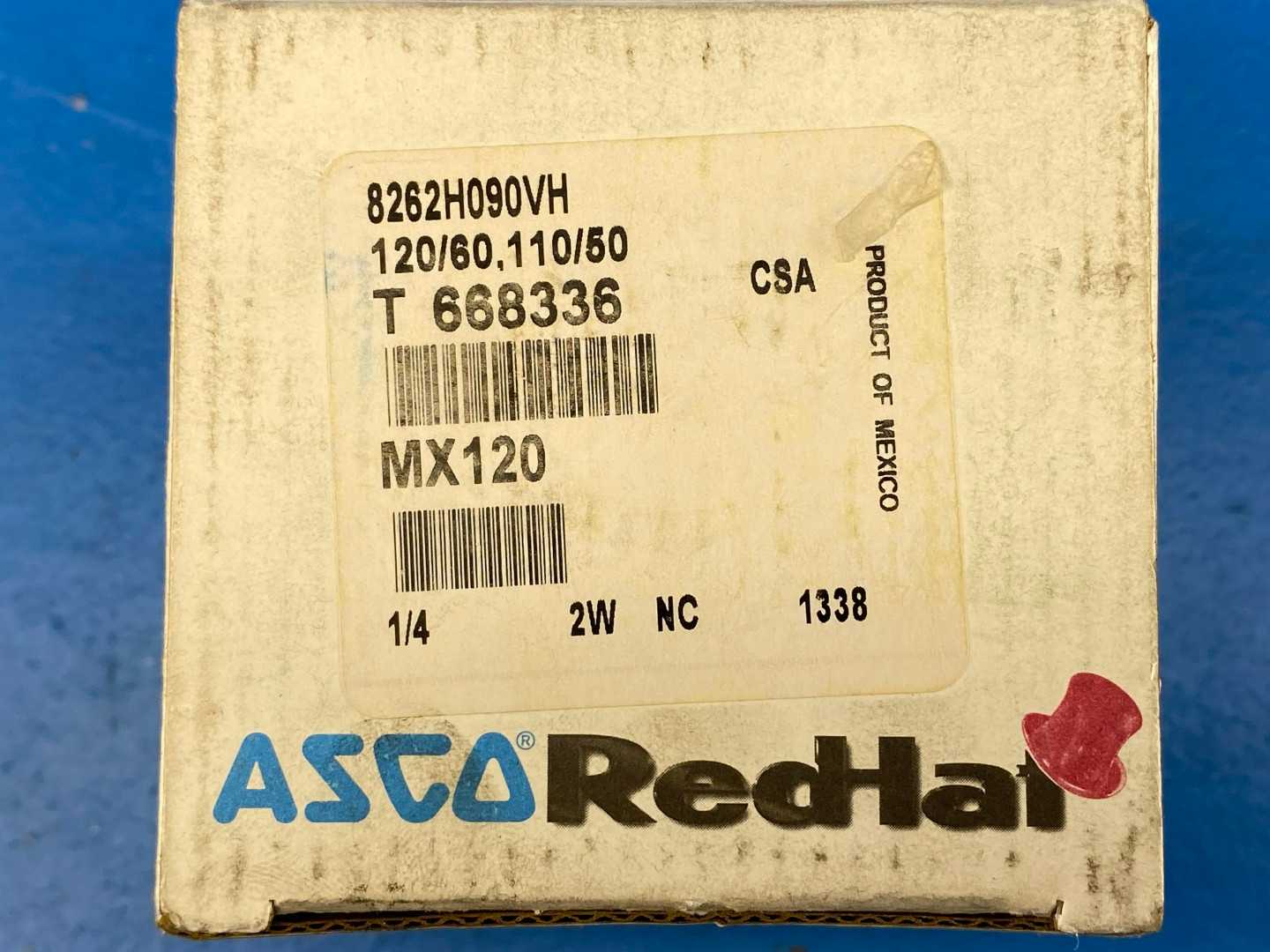 ASCO Red-Hat 8262H090VH 1/4" 2-Way Solenoid Valve Vacuum 10-6 TORR
