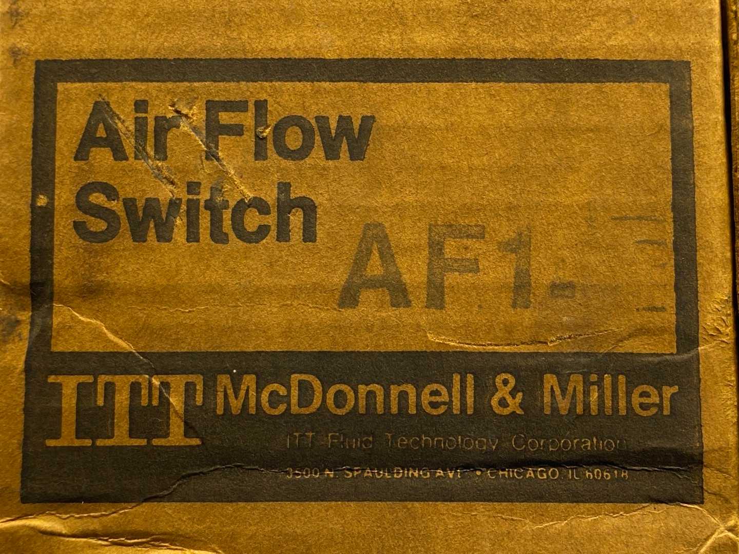 McDonnel & Miller AF-1, Air Flow Switch, Adjustable Set Point, SPDT Contacts, 1/2" NPT Connection