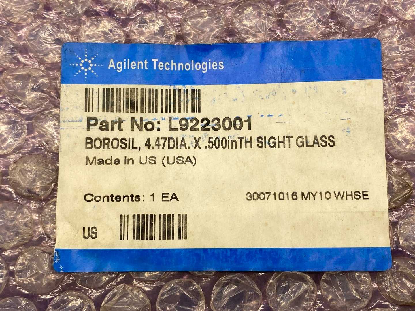 Agilent Technologies L9223001 Borosilicate Oil Level Sight Glass 4.47"Dia x 0.500" Thick for HS-20, HS-32 and NHS-35