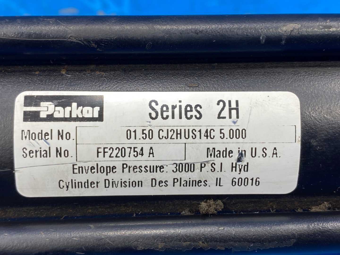 Parker 01.50 CJ2HUS14C 5.000, Series 2H Hydraulic Cylinder 1.5" Bore 5" Stroke 3000 PSI HYD