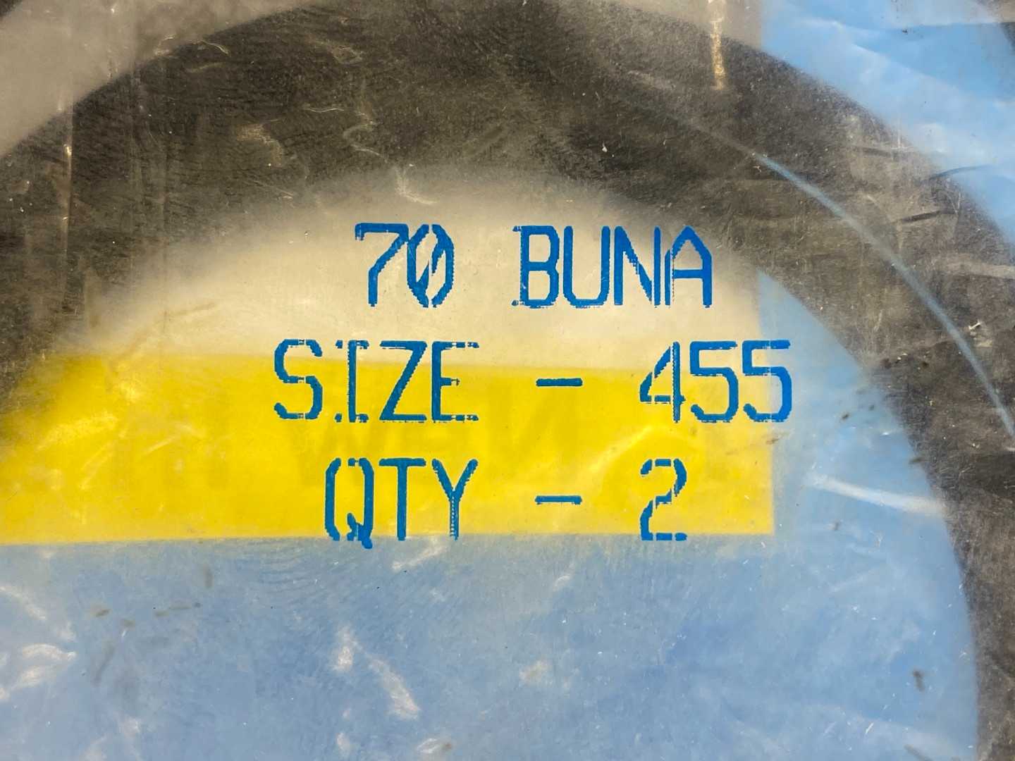 70 Buna-N Durometer Size 455 O-Ring (2pack) 13.525" OD x 12.975" Bore x 0.275" Width (343.53mm x 329.57mm x 6.99mm)