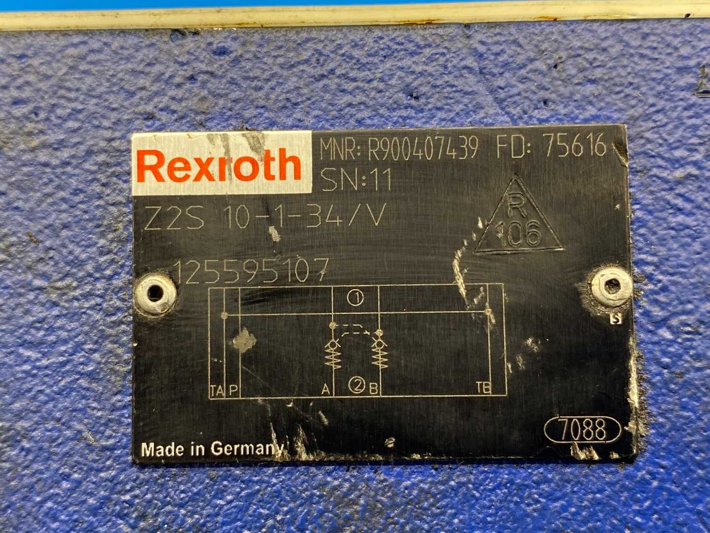 Rexroth R900407439 (Z2S 10-1-34/V) Hydraulic Check Valve