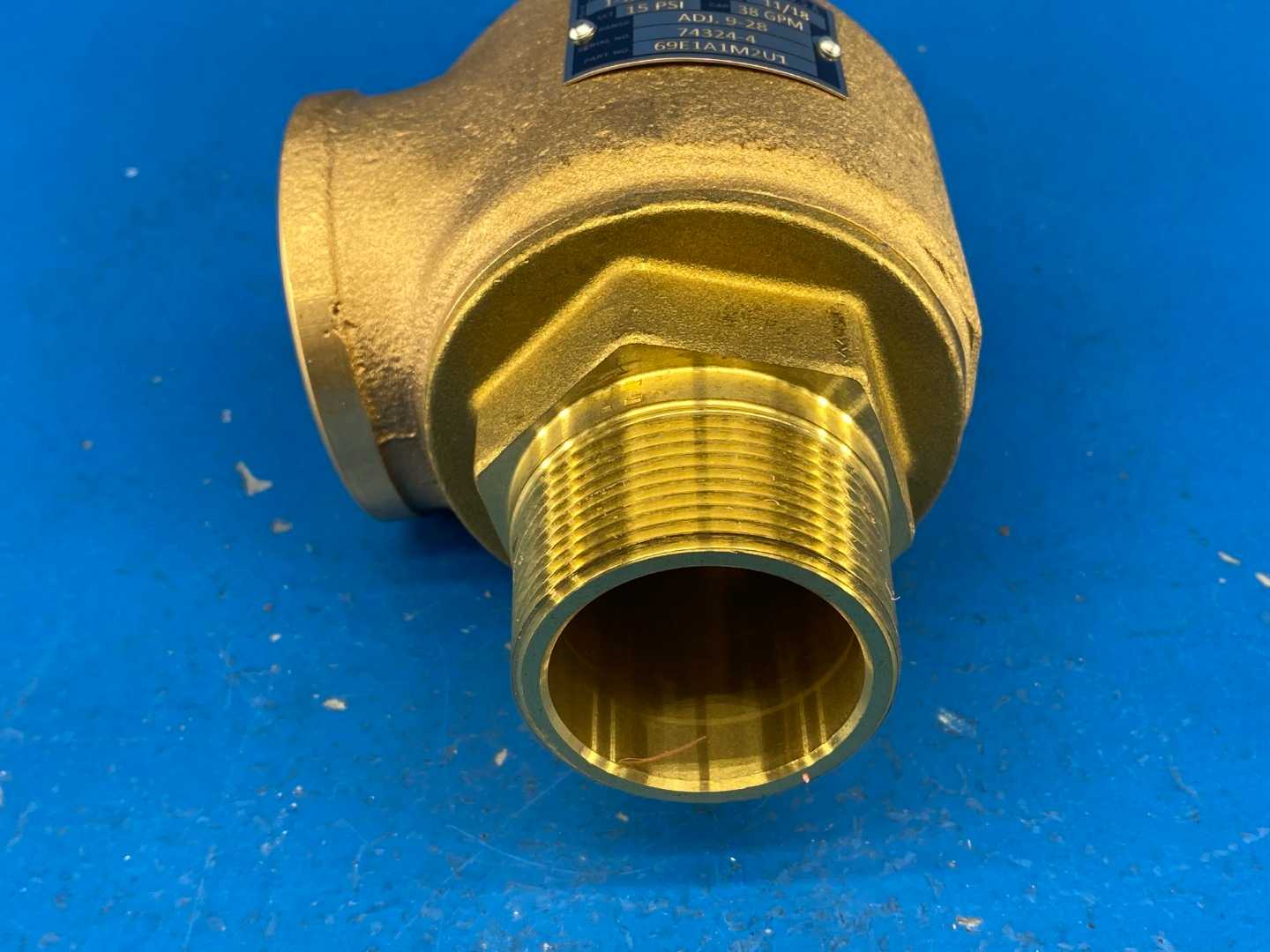 Aquatrol Inc. 69E1A1M2U1-15, 1-1/2 x 1-1/2 Safety Valve 15PSI 38GPM ADJ 9-28