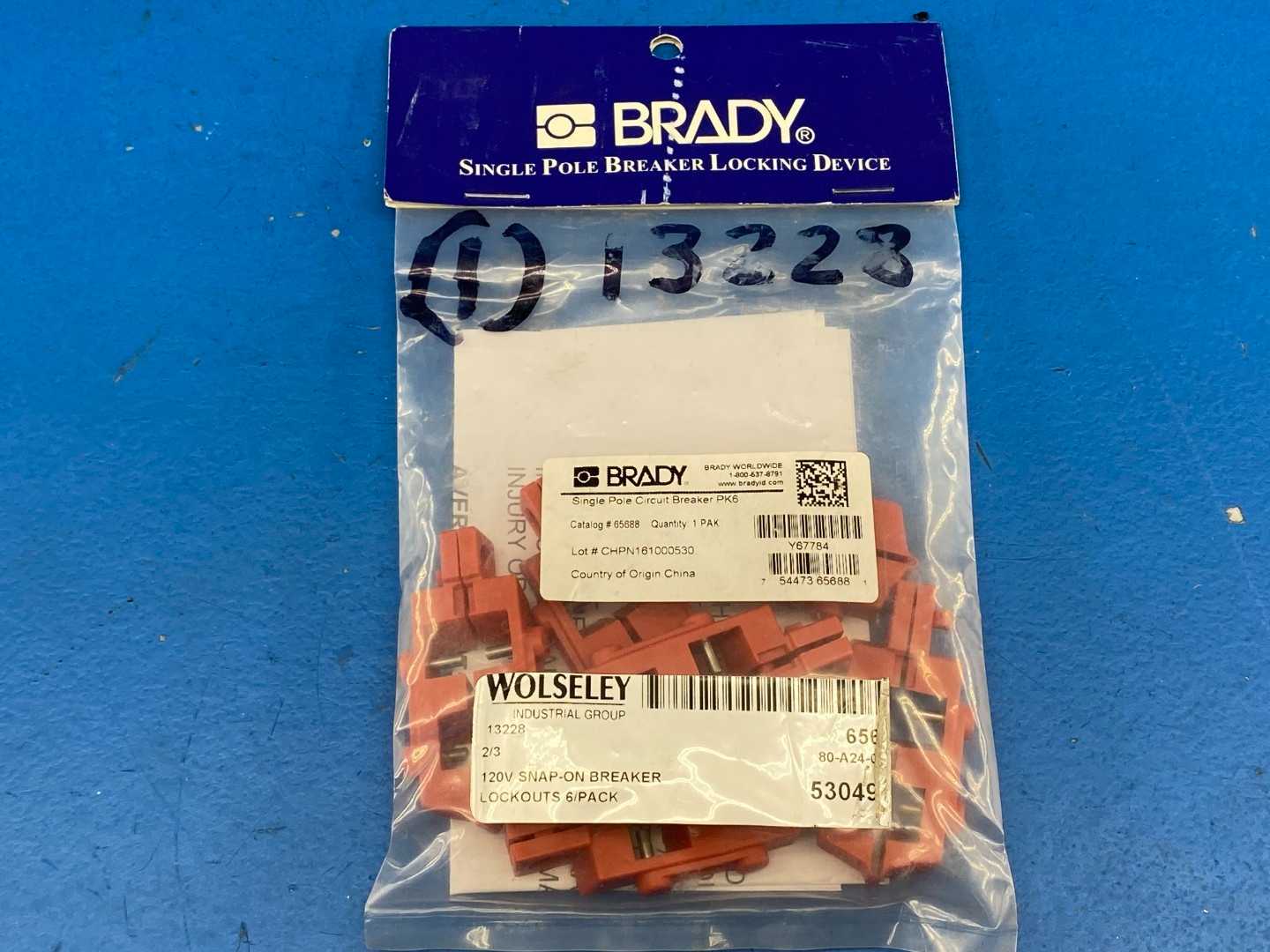 Brady 65688, Single Pole Breaker, 6PK, Standard Circuit Protection