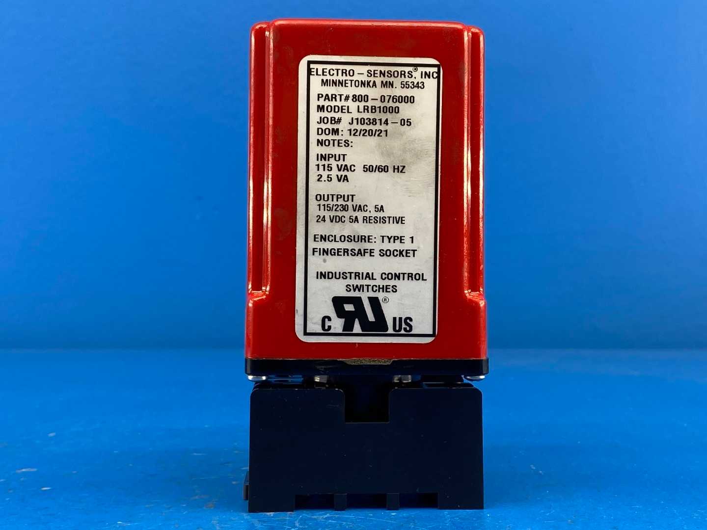 Electro-Sensors, Inc. Part #800-076000, Model: LRB1000, Industrial Control Speed Switch 115/230V