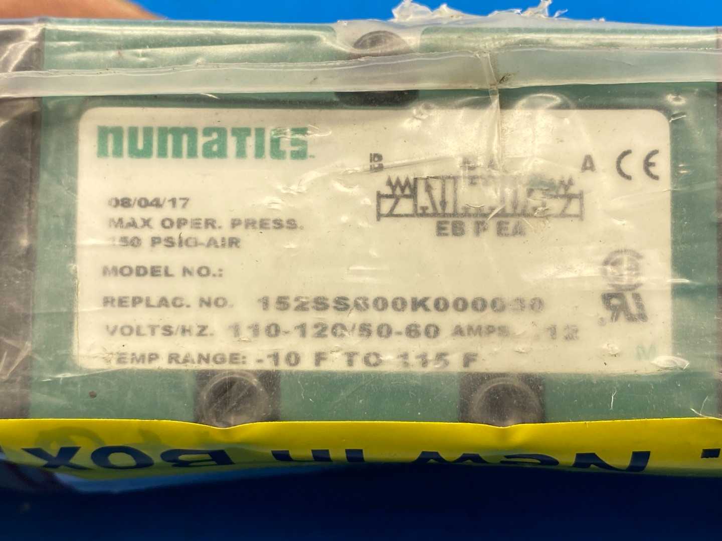 Numatics 152SS600K000030, 1/4" Solenoid Air Control Valve 150PSIG-Air, 110/120V 12A