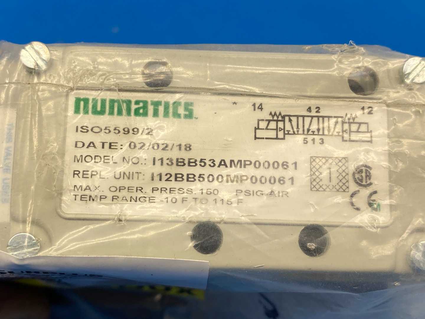 Numatics I13BB53AMP00061, ISO 5599/2 Solenoid-Operated Directional Control Valve