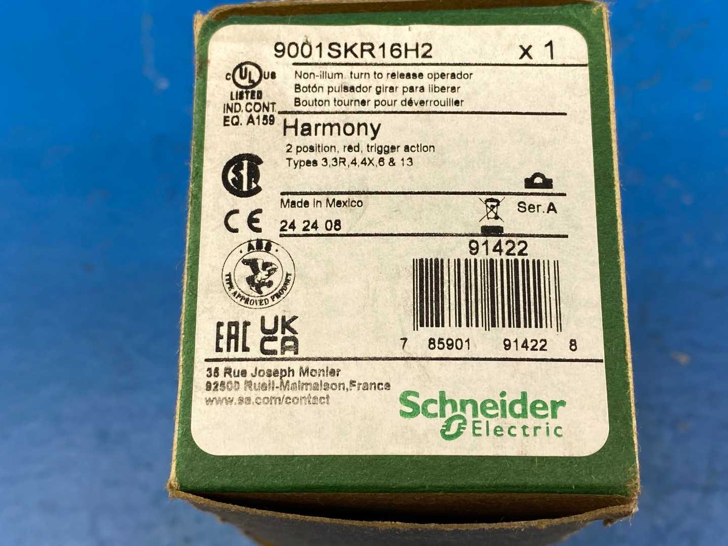 Schneider Electric 9001SKR16H2, 22mm Red Emergency Stop Button, IP65, 10A, 250V
