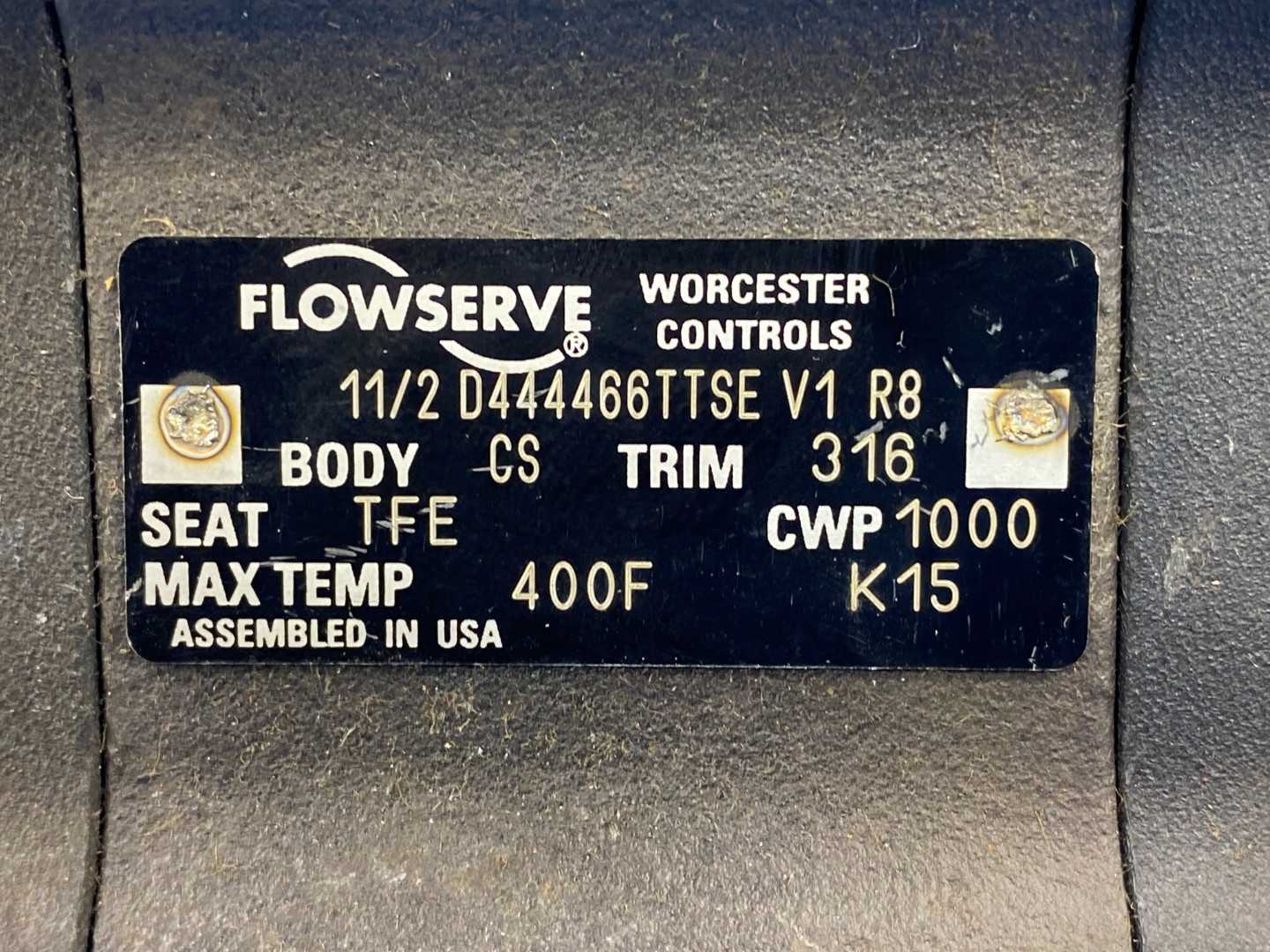 Worcester Controls FLowServe 11/2 D444466TTSE V1 R8