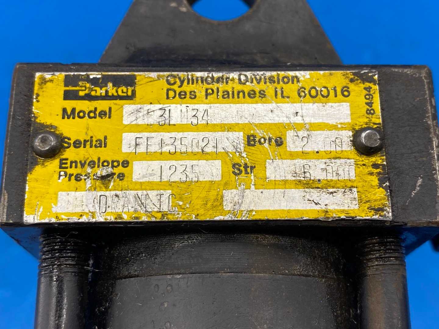 Parker BB3LH34, Hydraulic Cylinder 2" Bore 6" Stroke 1235 PSI