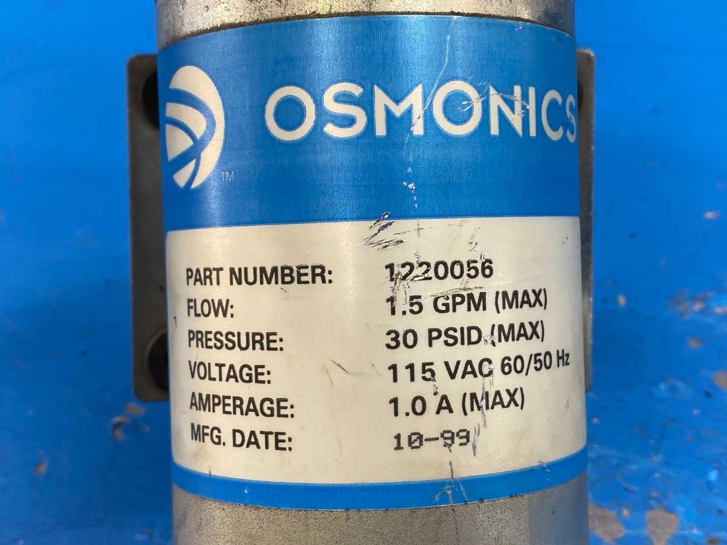Osmonics Shurflo 4.610.605 Diaphragm Pump 1.5GPM 30 PSID 115V AC 1.0A 50/60Hz
