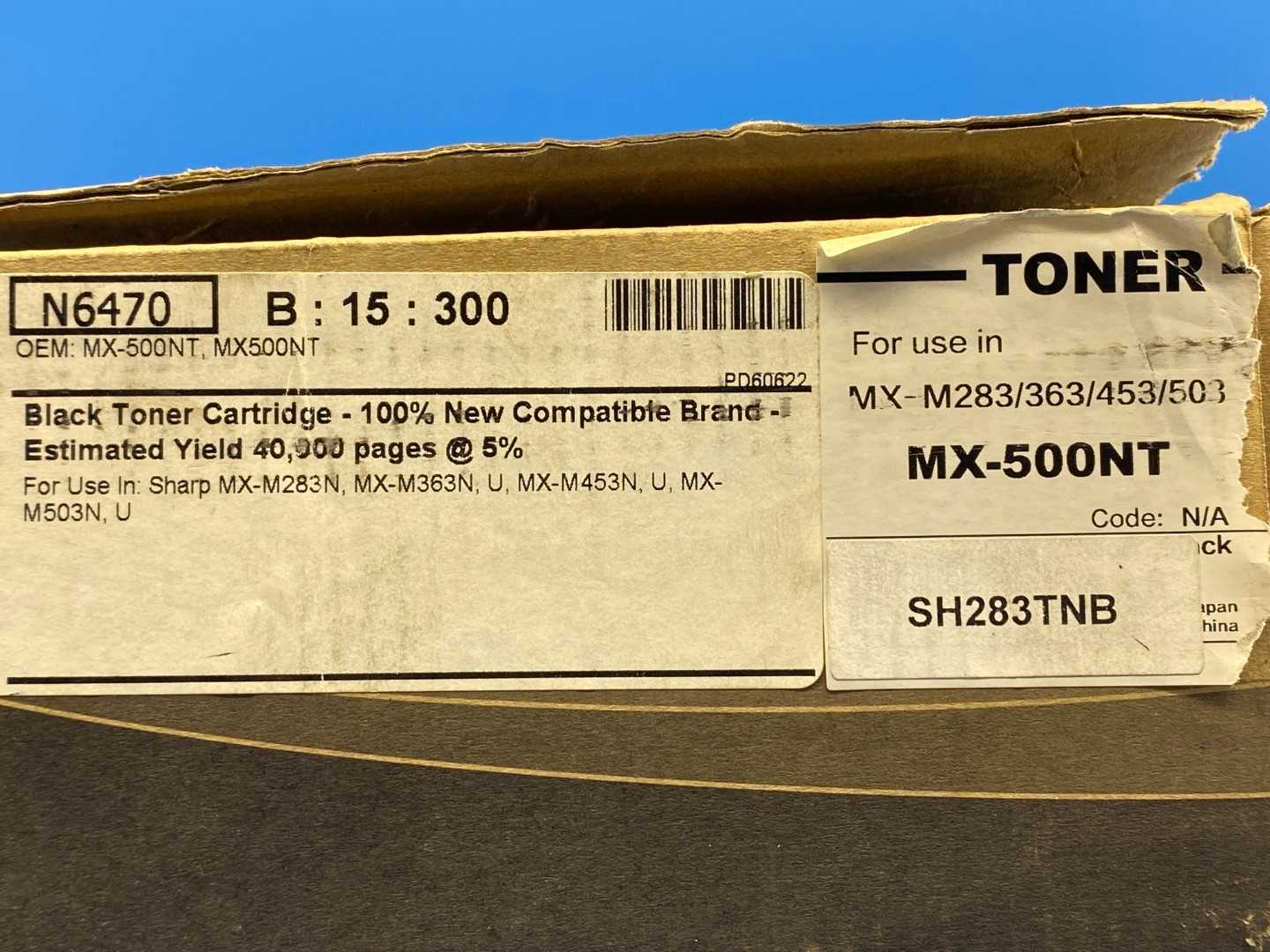 MX-500NT Sharp Compatible Black Toner Cartridge, for Sharp MX-M283N, MX-M363N, MX-M453N, MX-M503N (U series as well)
