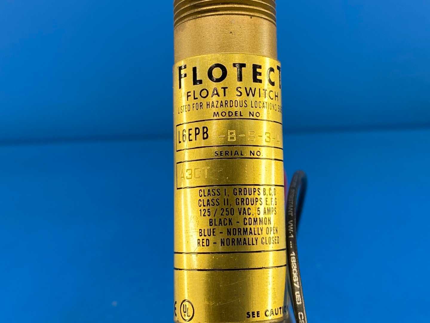 Dwyer Flotect L6 Series, Float Switch L6EPB-B-S-3-A, Brass, 200PSI