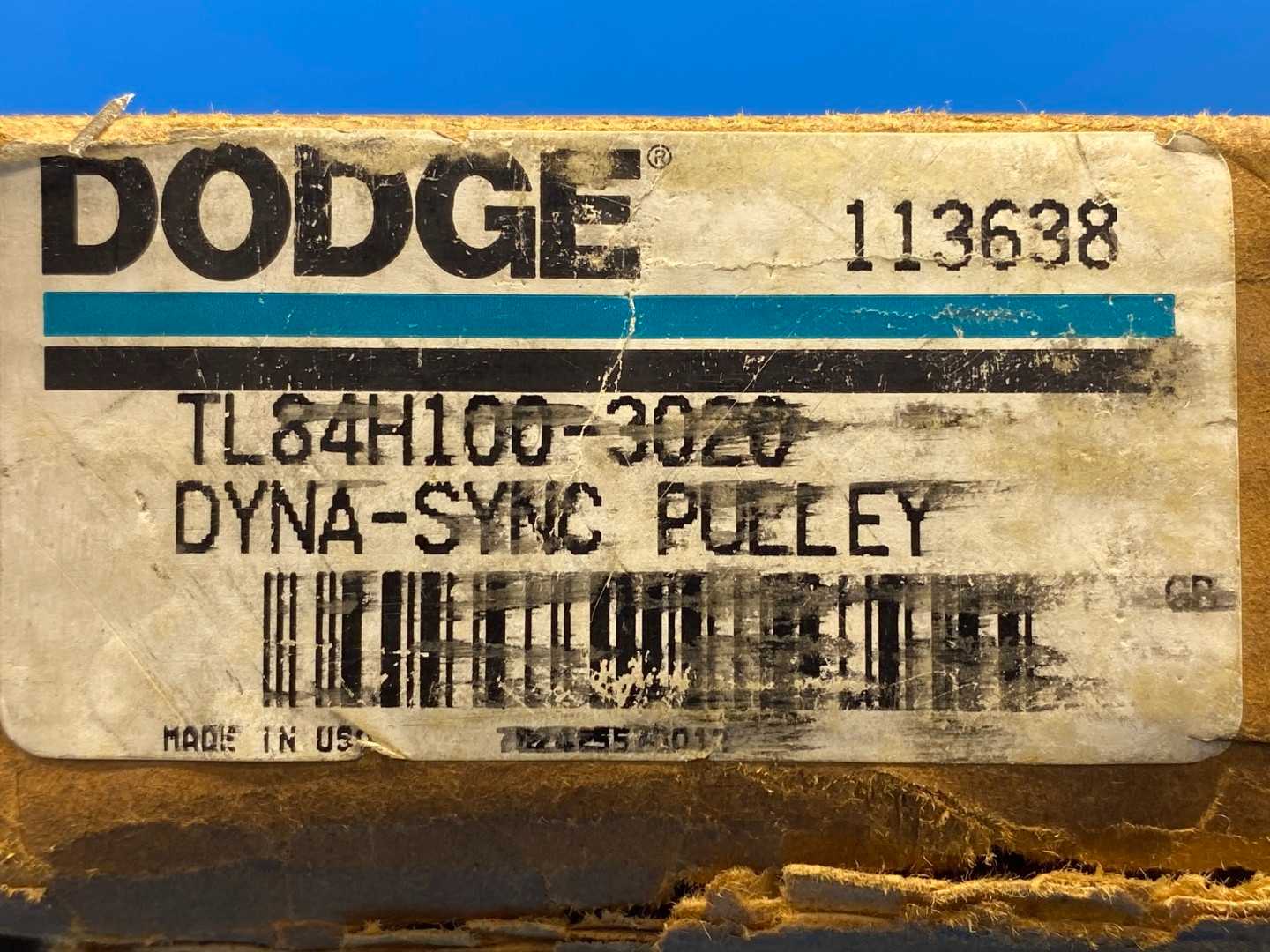 Dodge TL84H100-3020(113638) Dyna-Sync Pulley 0.5000 in Pitch, 84 Tooth, 1.0000 in Belt Width