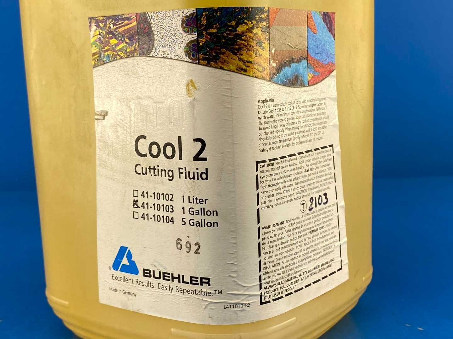 Buehler 41-10103, Cool 2 Cutting Fluid, 1 Gallon, Designed for metalworking applications.