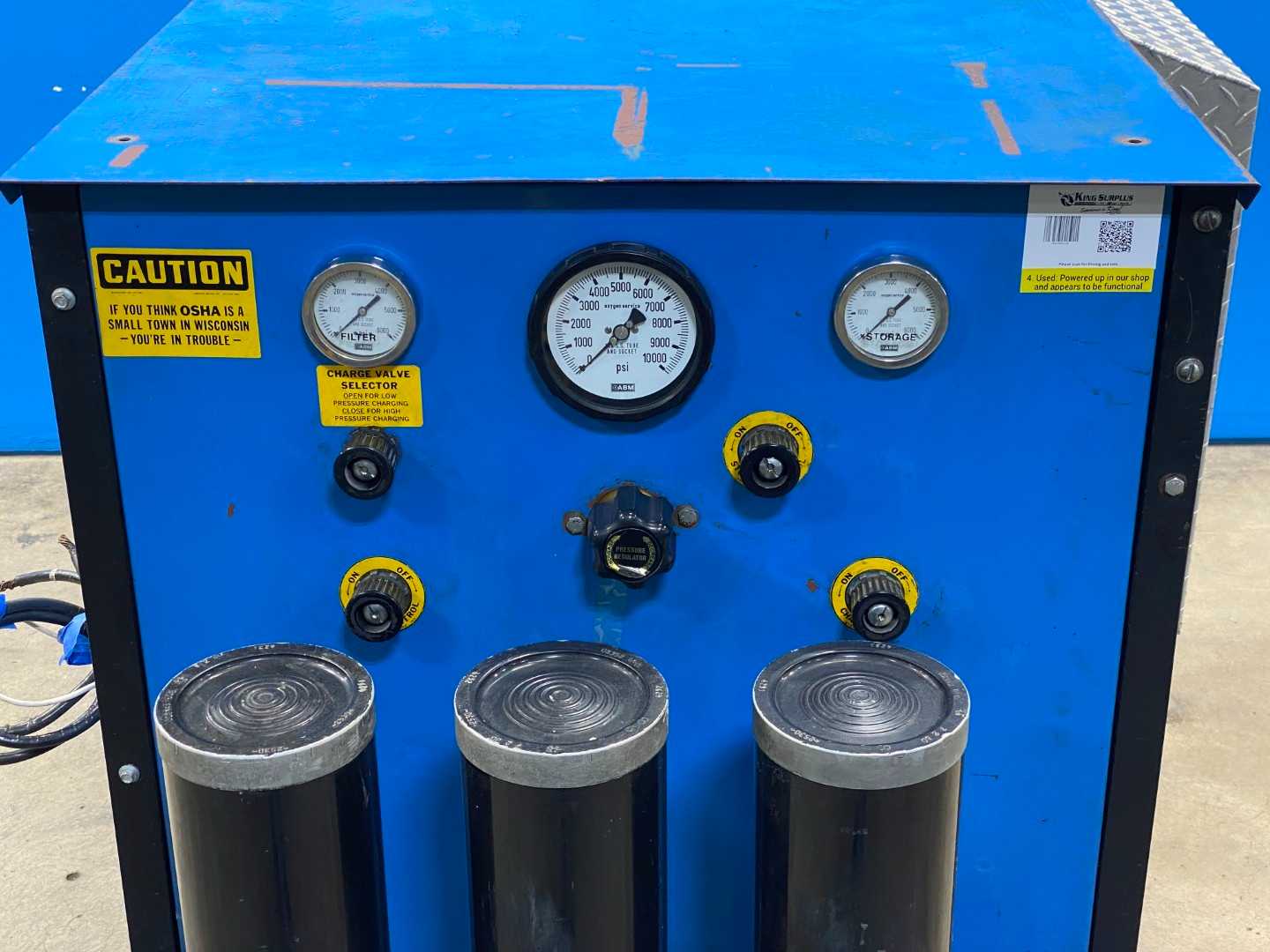 Breathing Air Compressor 563 hrs 18 CFM 5000 PSI SCBA Scuba Paintball w/ Moisture and CO Monitors 5000 psi 15HP 208V 3PH