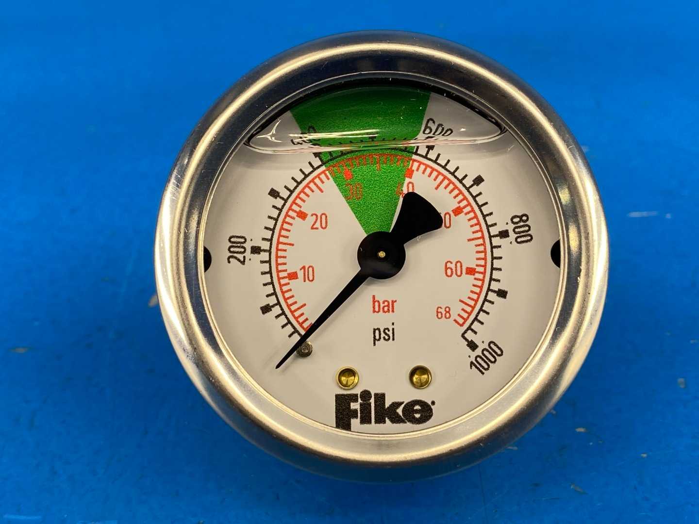 Fike / Wika 52730776 2" Pressure Gauge 1000 PSI/2nd Scale Bar 1/8" NTP Back mount 