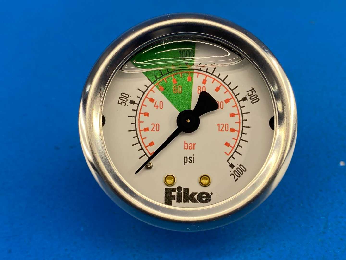 Fike / Wika 52730777 2" Pressure Gauge 2000 PSI/2nd Scale Bar 1/8" NTP Back mount