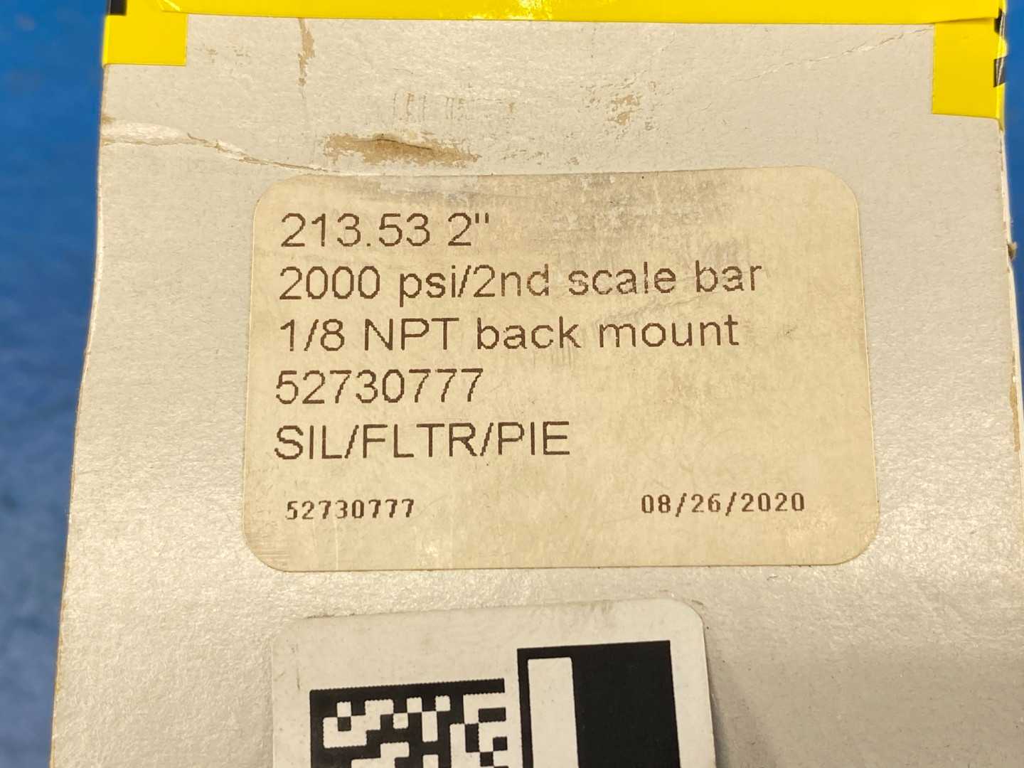 Fike / Wika 52730777 2" Pressure Gauge 2000 PSI/2nd Scale Bar 1/8" NTP Back mount