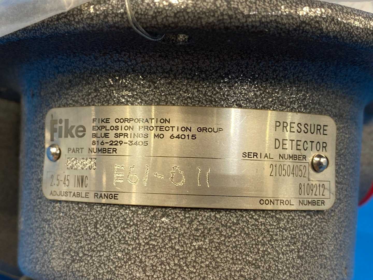 Fike E61-011 Single Diaphragm Explosion Proof Differential Pressure Switch with SOR Type S Switch