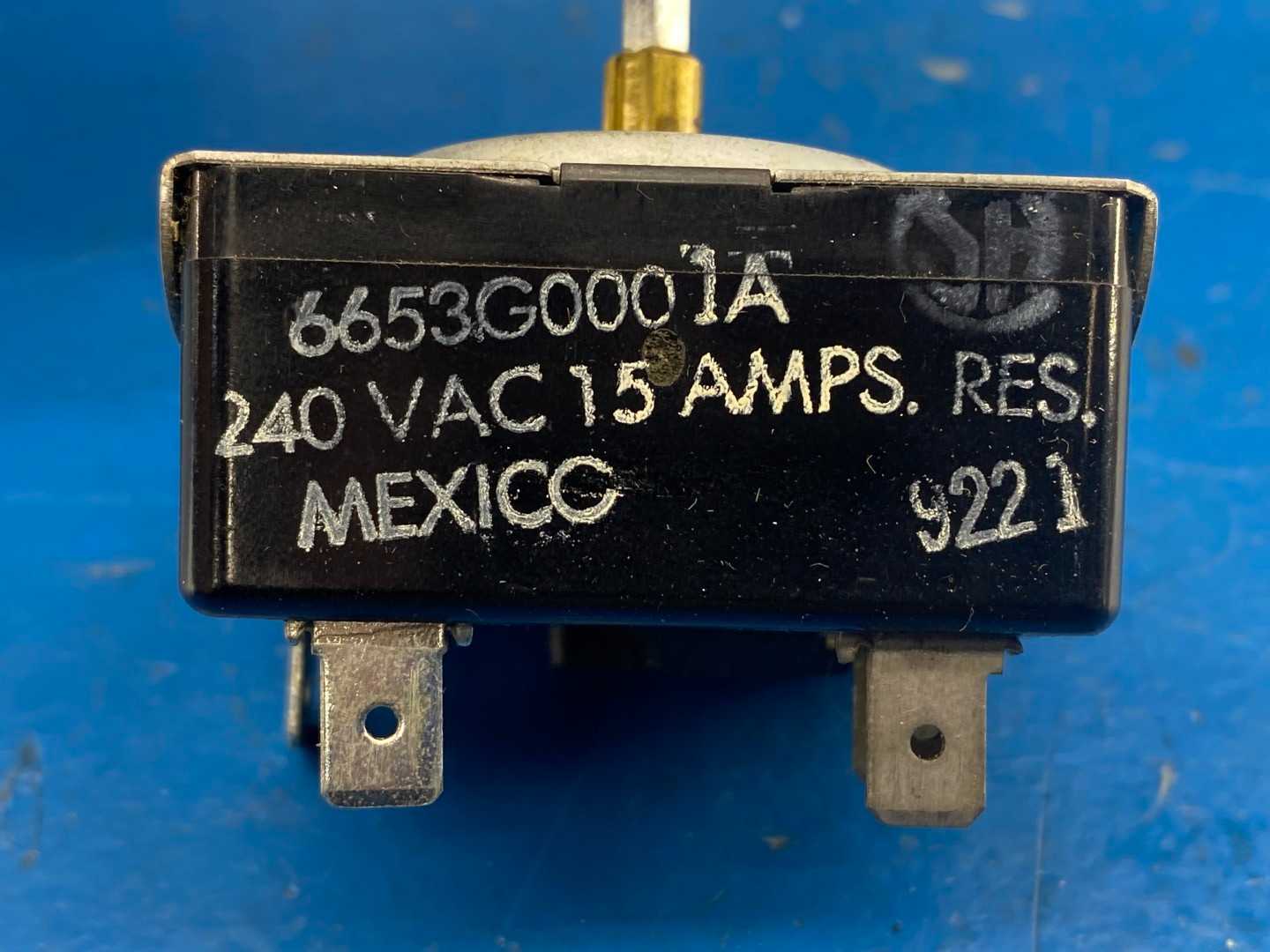 Harper-Wyman 6653G0001A Stove Range INFINITE Burner Switch 250VAC 15A
