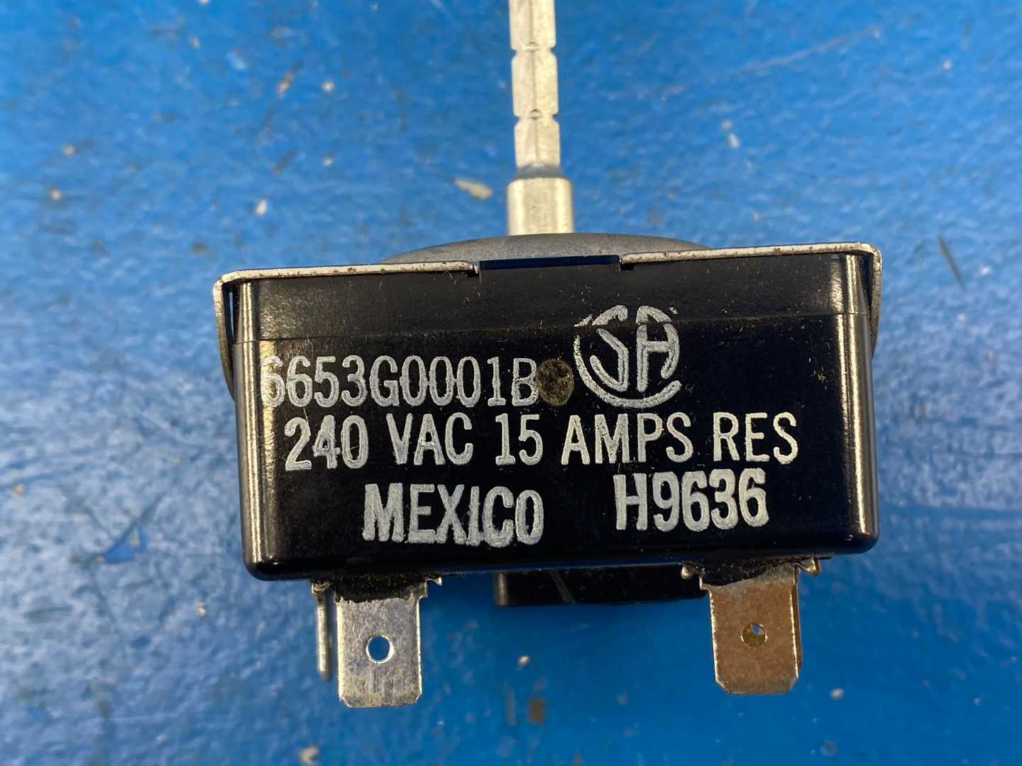 Harper-Wyman 6653G0001B Stove Range INFINITE Burner Switch250VAC 15A