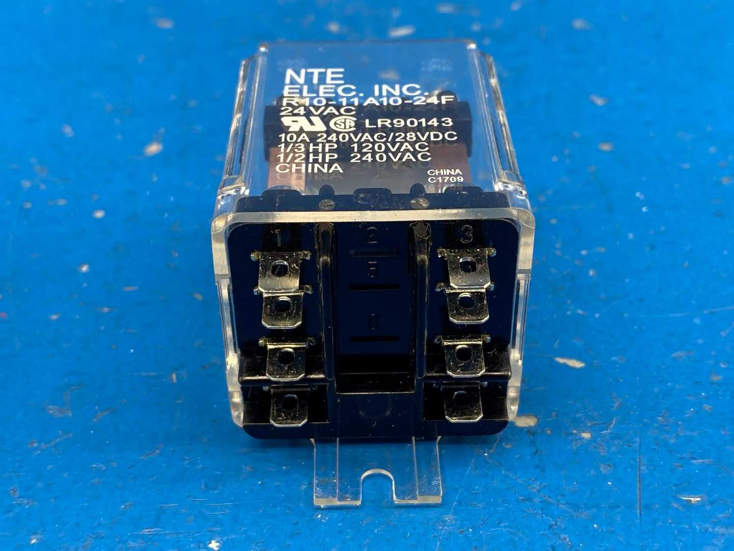 NTE R10-11A10-24F Relay, DPDT, 24 VAC coil, 10 A