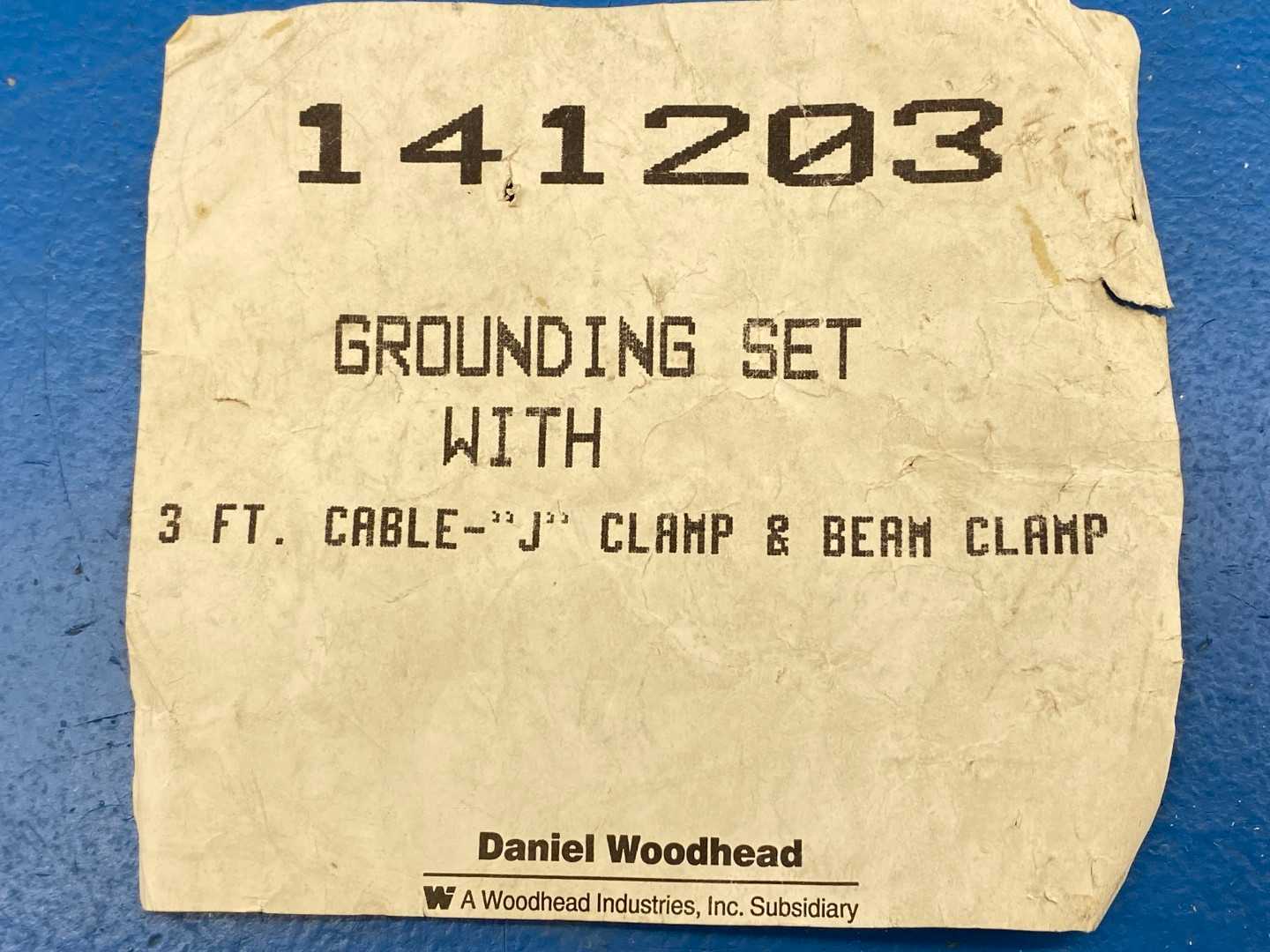 Daniel Woodhead 141203 Grounding Set w/ 3ft Cable-"J" Clamp & Beam Clamp