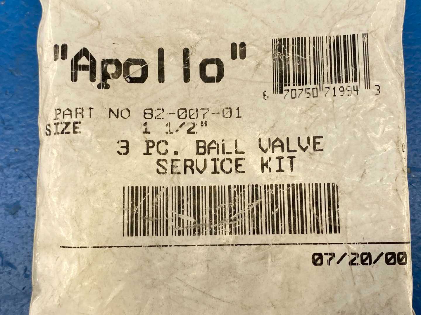 Apollo 82-007-01, 1-1/2" 3Pc Ball Valve Service Kit