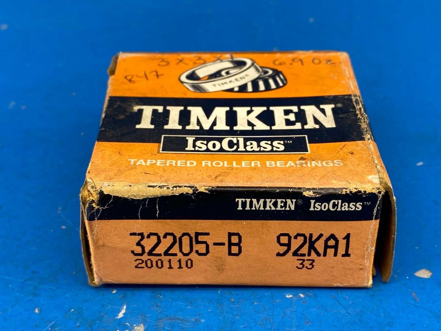TImken 32205-B 92KA1 ISO CLass Tapered Roller Bearing 0.98" Bore x 2.05" OD x 0.76" Width (25mm x 52mm x 19.25mm)