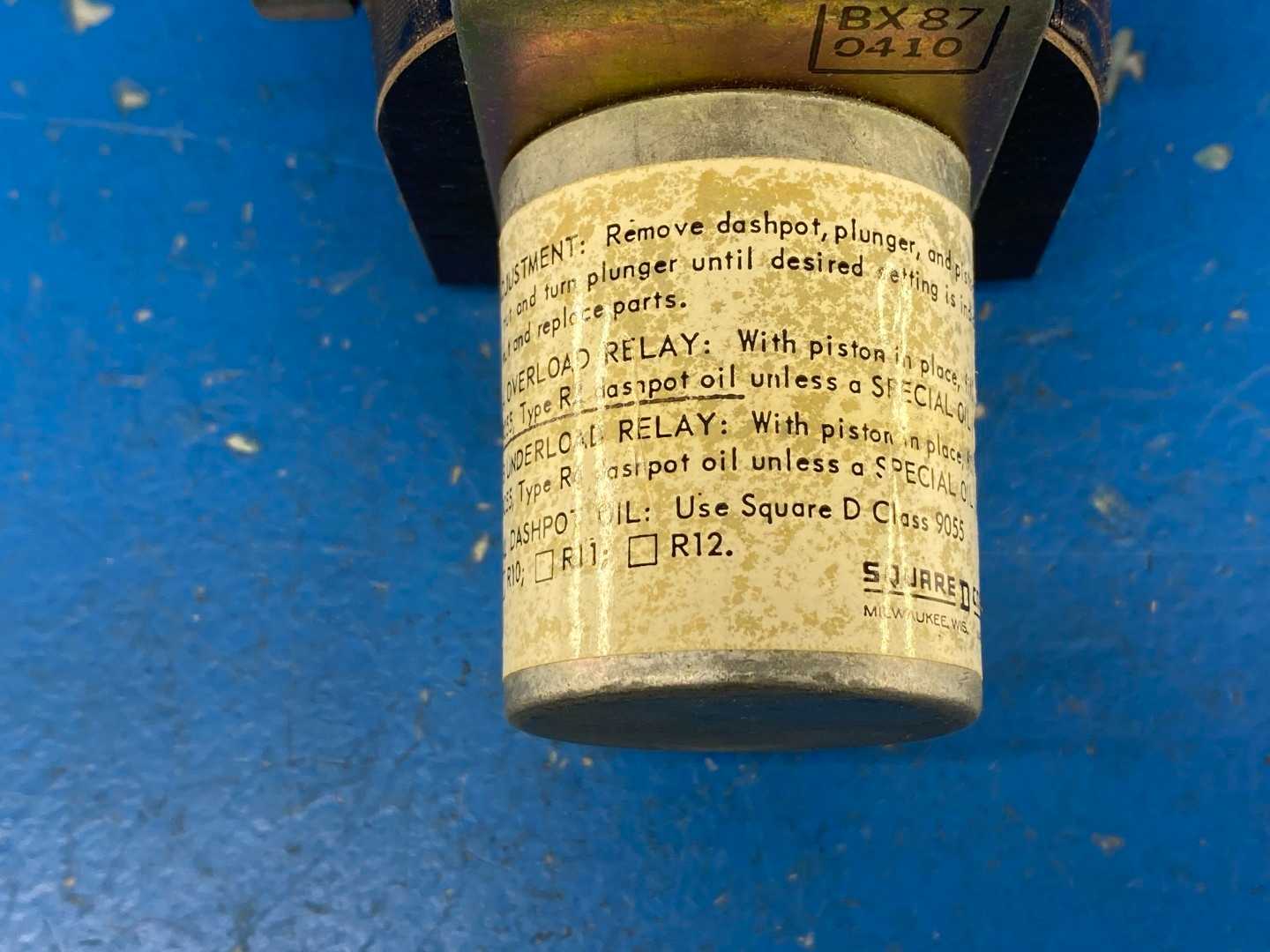 Square D Class 9055, Type A0110. Magnetic Current Overload Relay 600V 10A Form H3