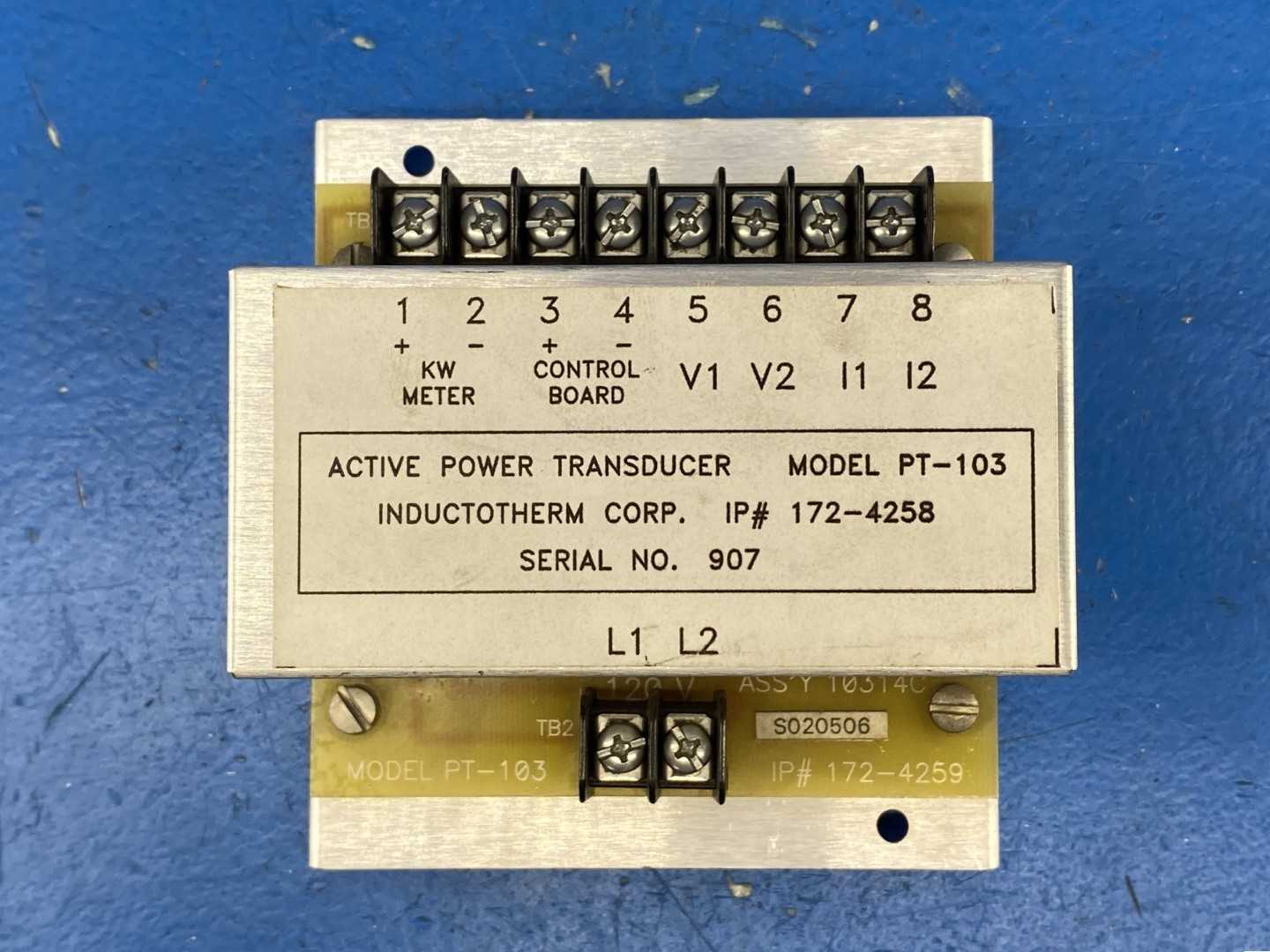 Inductotherm PT-103, Active Power Transducer IP# 172-4258