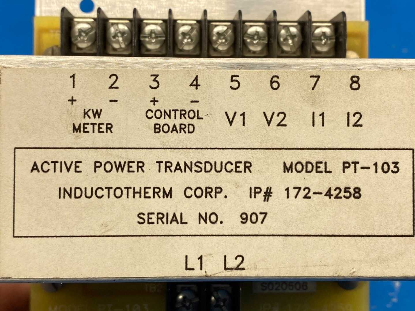 Inductotherm PT-103, Active Power Transducer IP# 172-4258