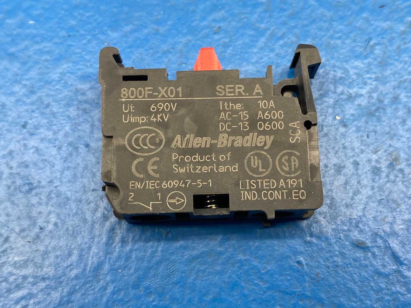 Allen-Bradley 800F-X01 Contact Block 10A 690V
