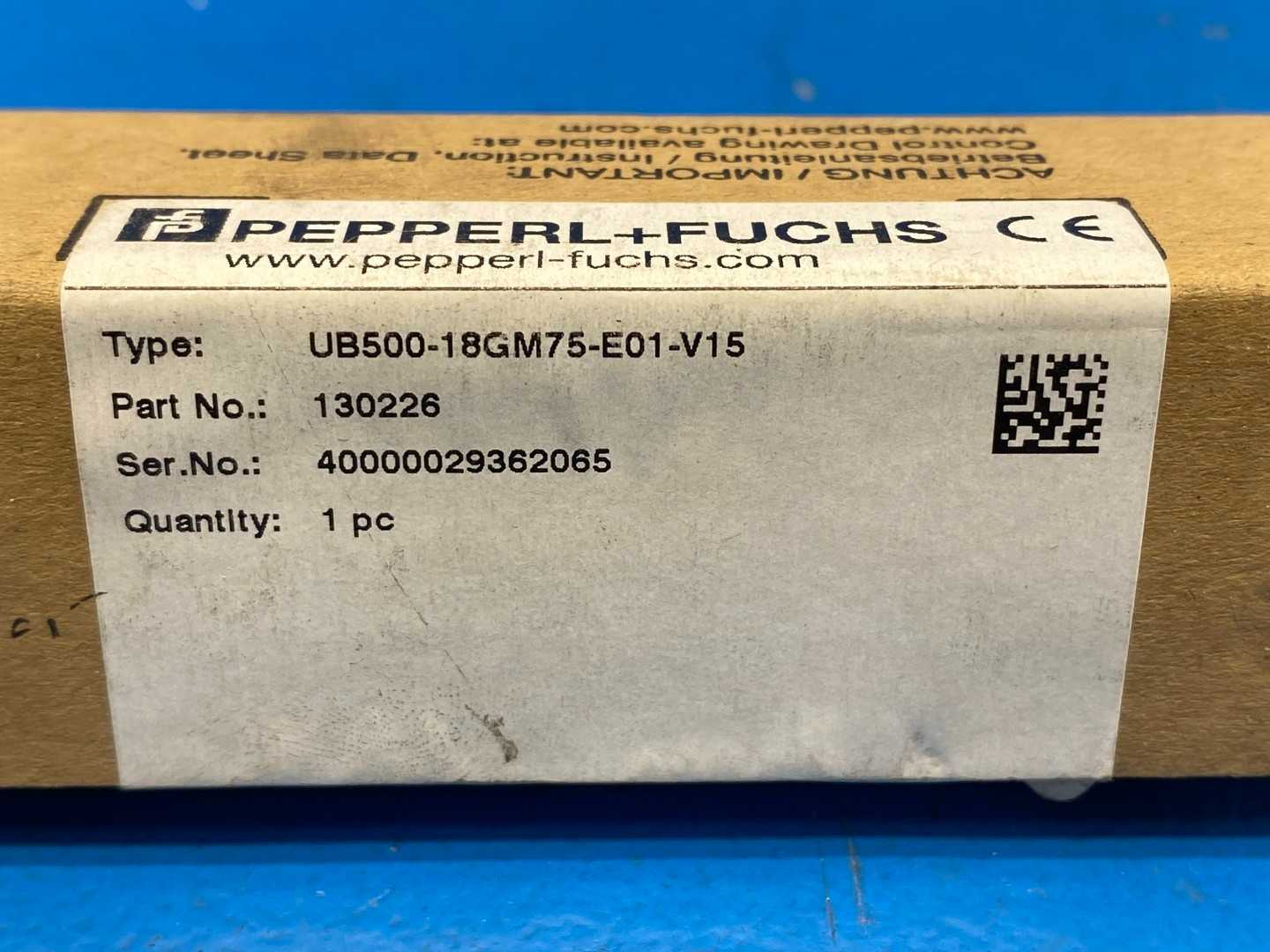 PEPPERL+FUCHS, UB500-18GM75-E01-V15, Part no. 130226 Proximity Sensor