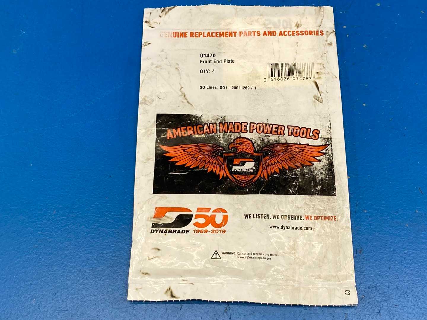 Dynabrade 01478, Front End Plate Replacement Kit 4pcs OEM Sealed