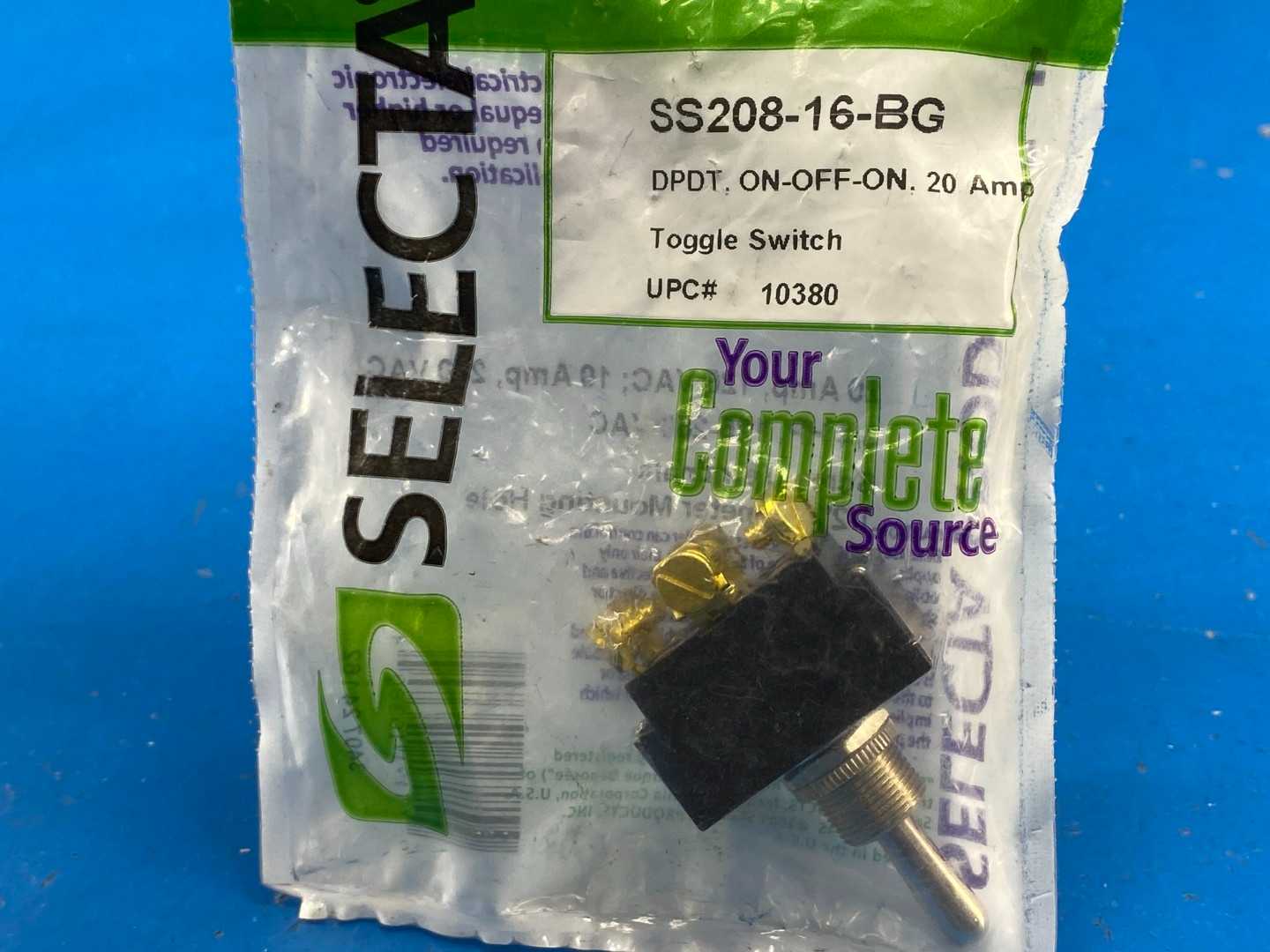 Selecta Products SS208-16-BG (UPC#10380) On/Off Toggle Switch 20 Amps