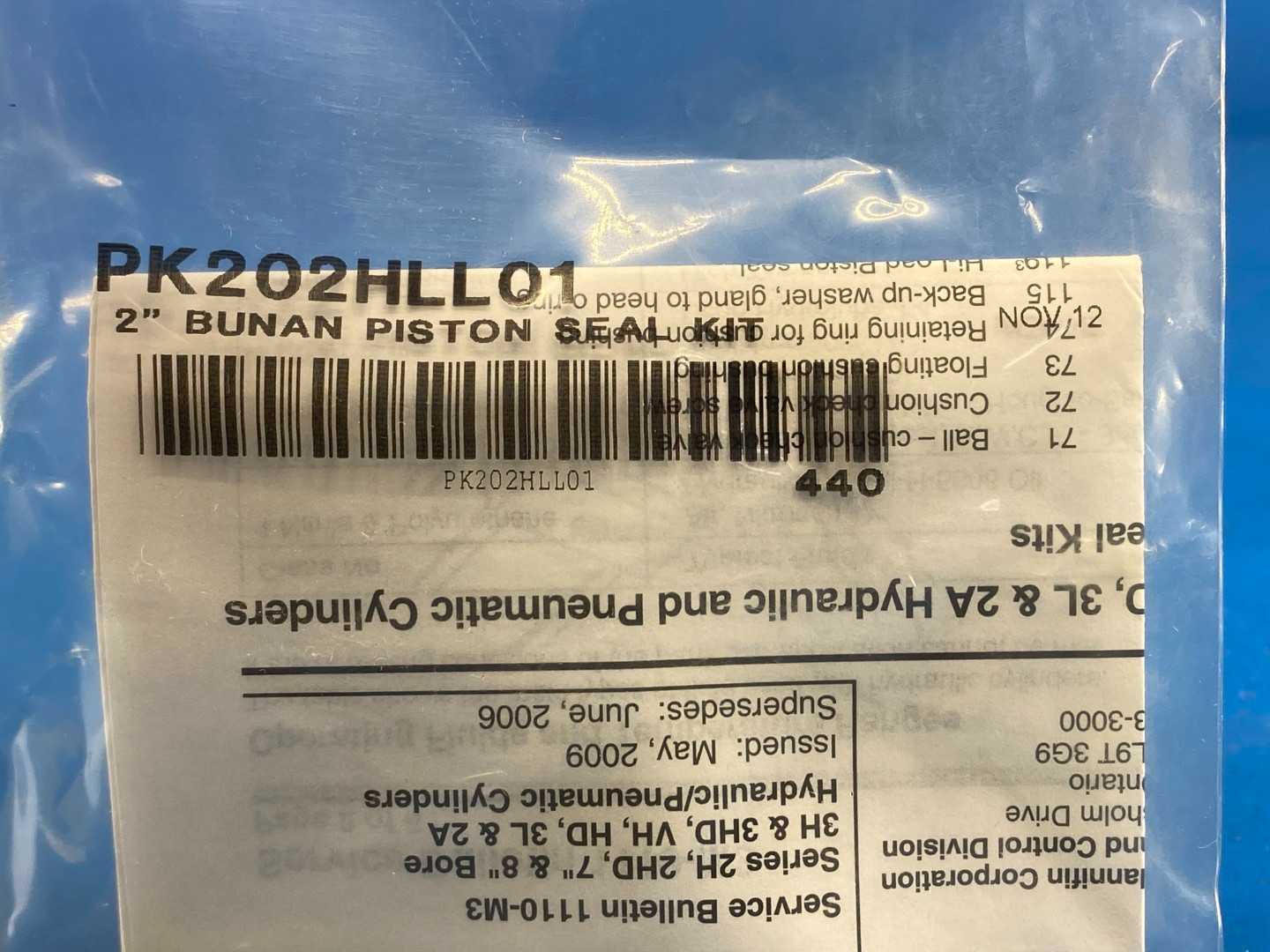 Parker PK202HLL01, OEM 2" Buna-N(Nitrite) 2HL, 3LL, VHL Series Piston Seal Kit